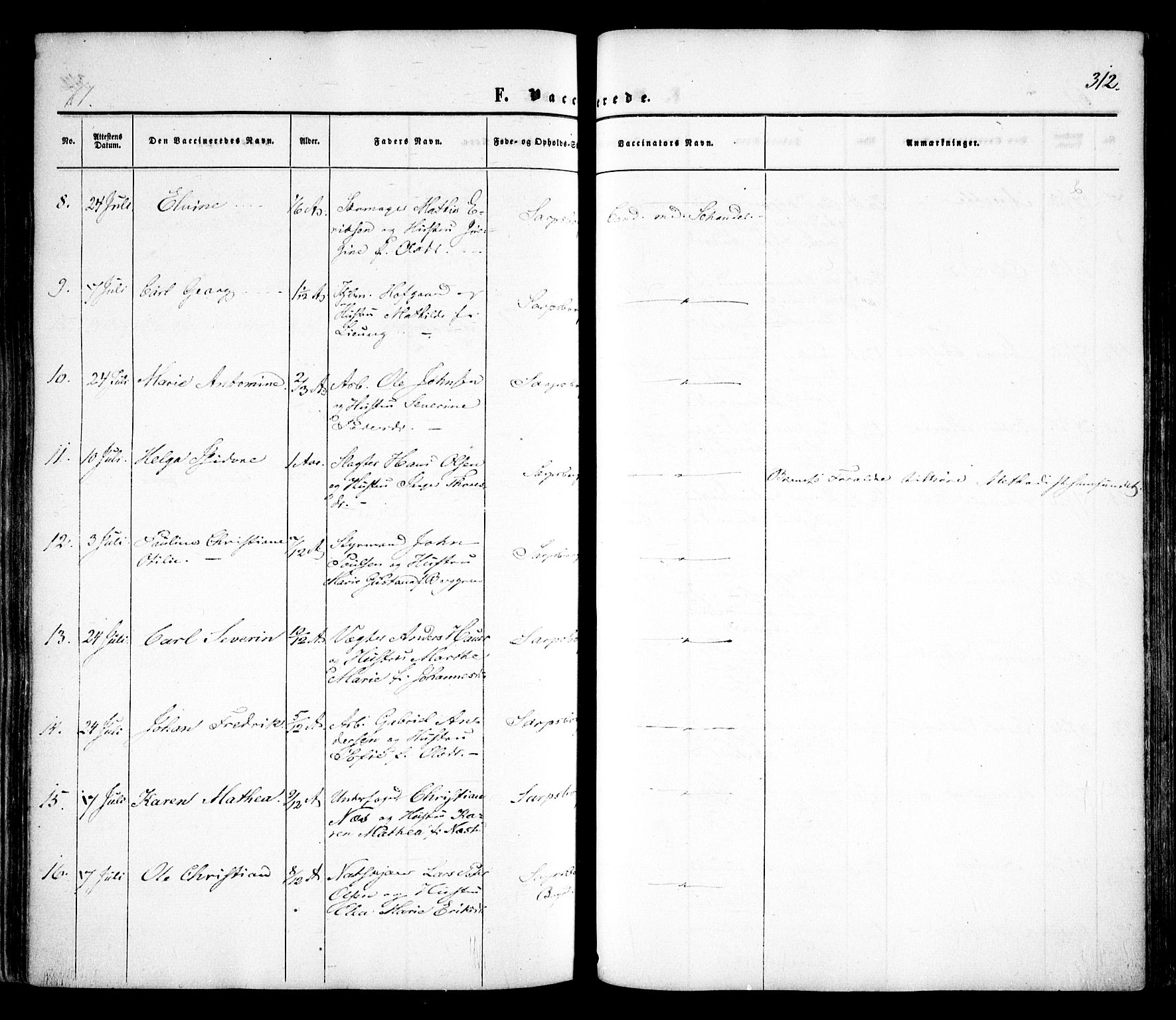Sarpsborg prestekontor Kirkebøker, SAO/A-2006/F/Fa/L0001: Parish register (official) no. 1, 1859-1868, p. 312