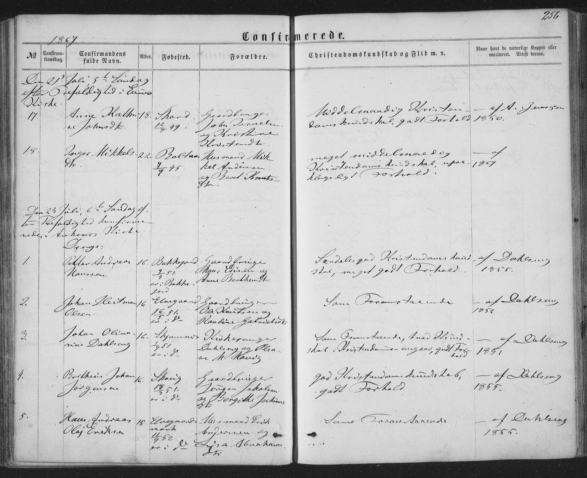 Ministerialprotokoller, klokkerbøker og fødselsregistre - Nordland, AV/SAT-A-1459/863/L0896: Parish register (official) no. 863A08, 1861-1871, p. 256