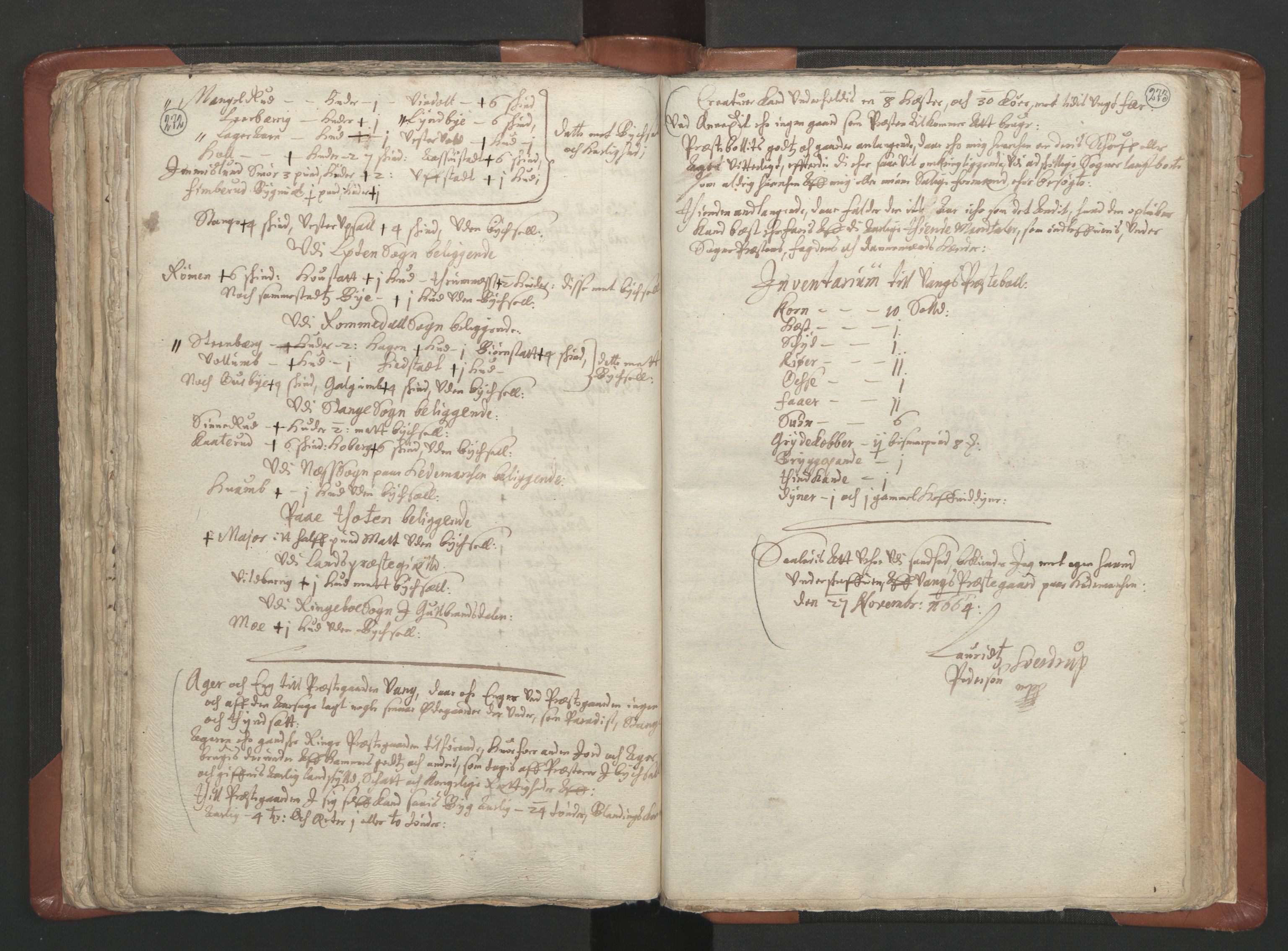 RA, Vicar's Census 1664-1666, no. 5: Hedmark deanery, 1664-1666, p. 272-273