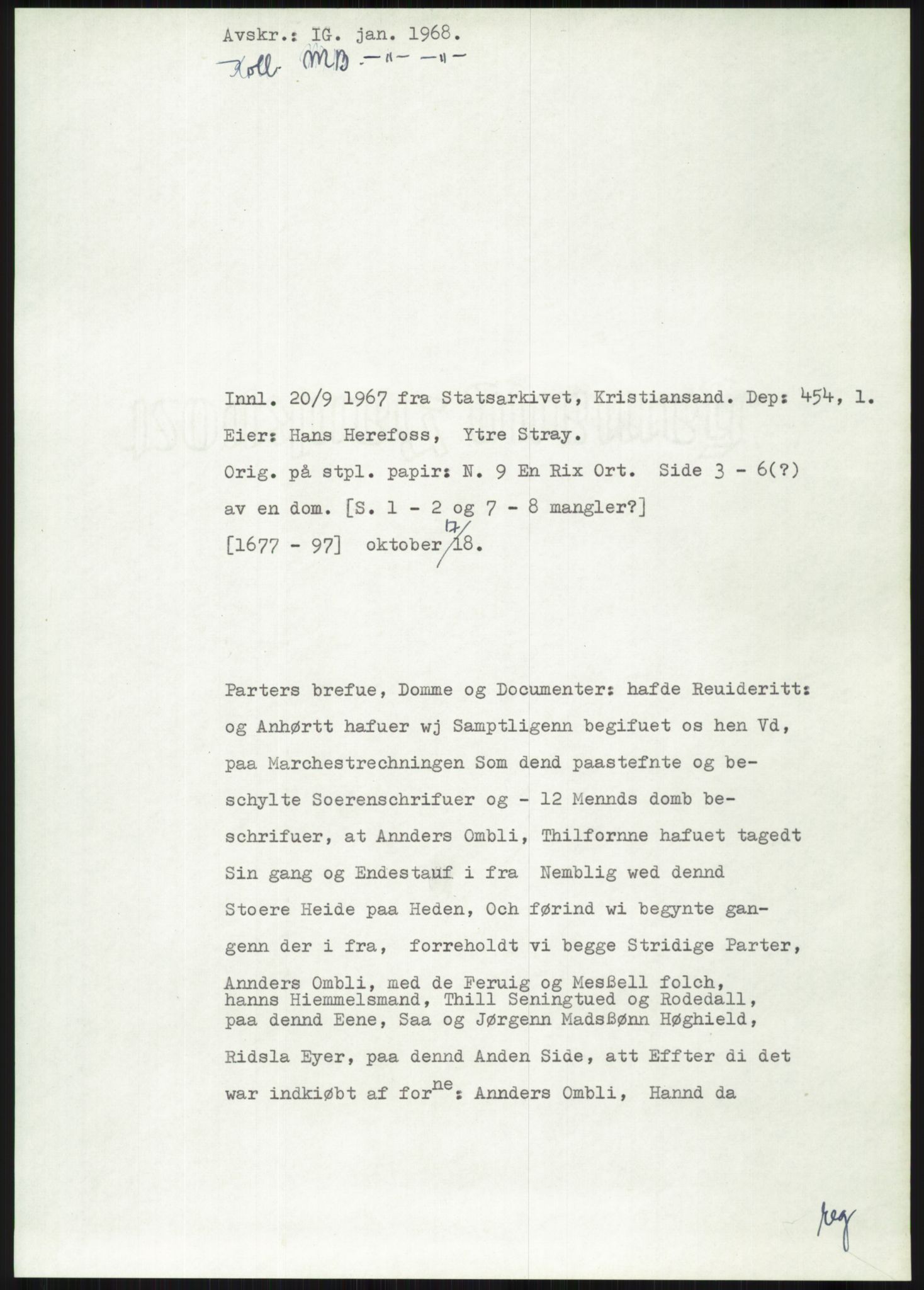 Samlinger til kildeutgivelse, Diplomavskriftsamlingen, AV/RA-EA-4053/H/Ha, p. 2766