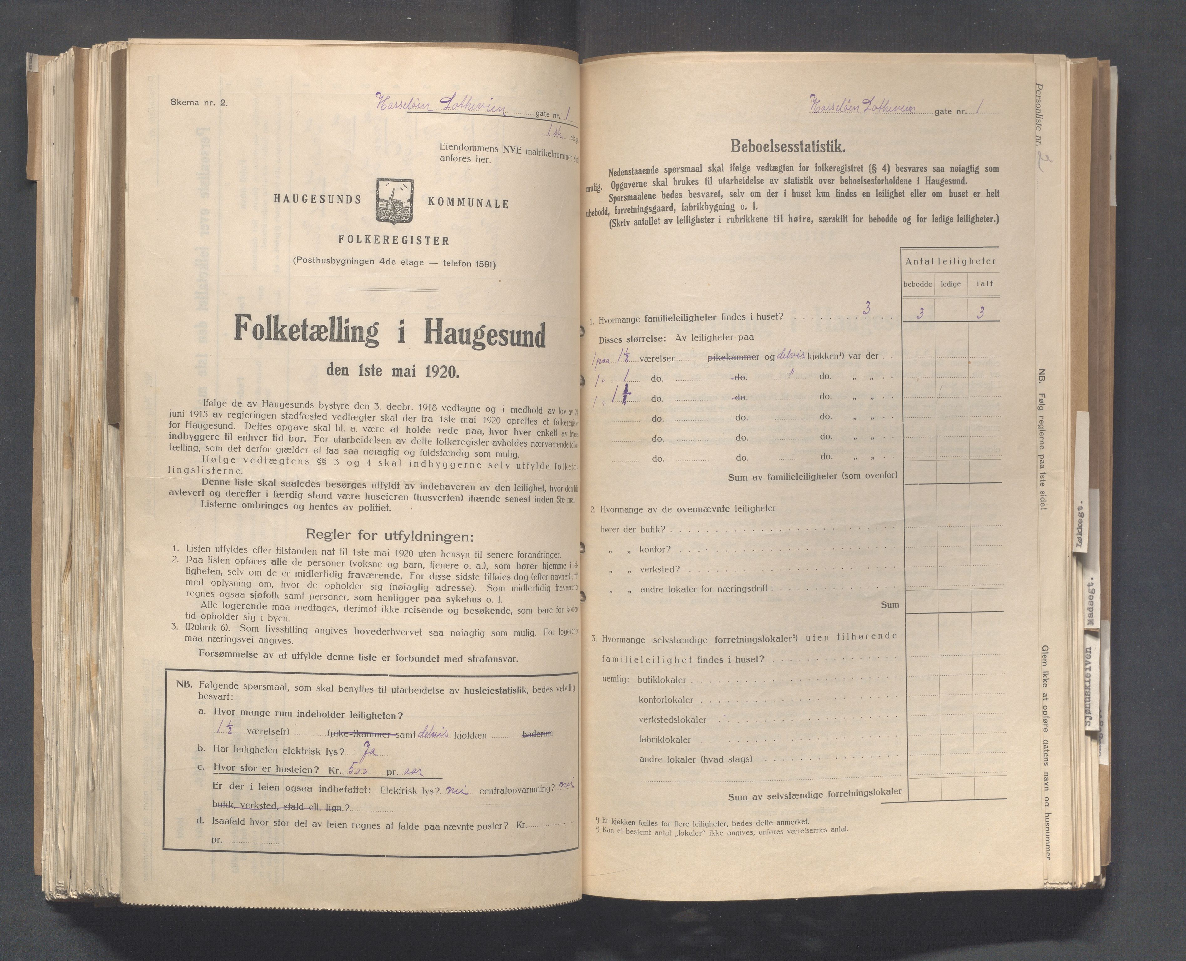 IKAR, Local census 1.5.1920 for Haugesund, 1920, p. 6190