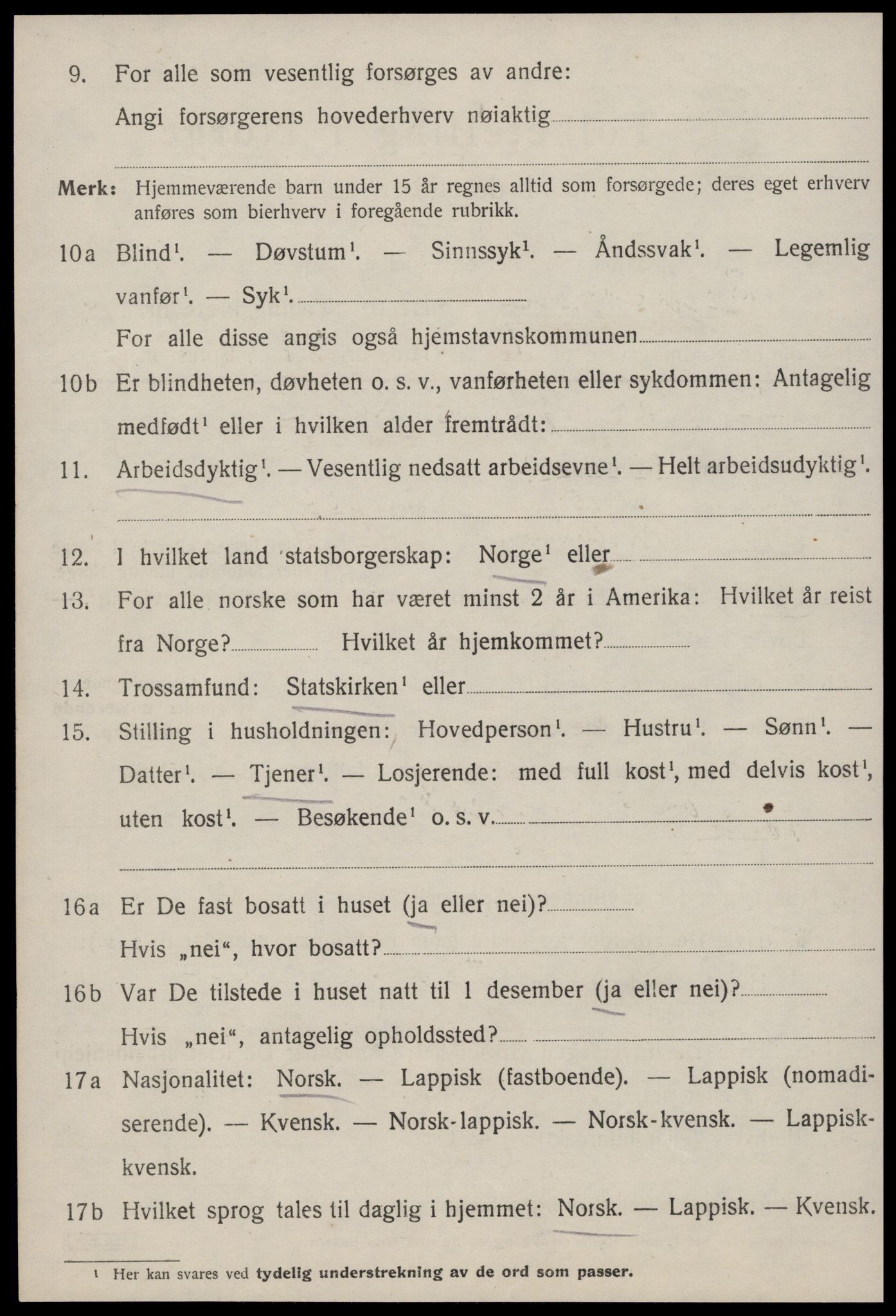 SAT, 1920 census for Leinstrand, 1920, p. 1566