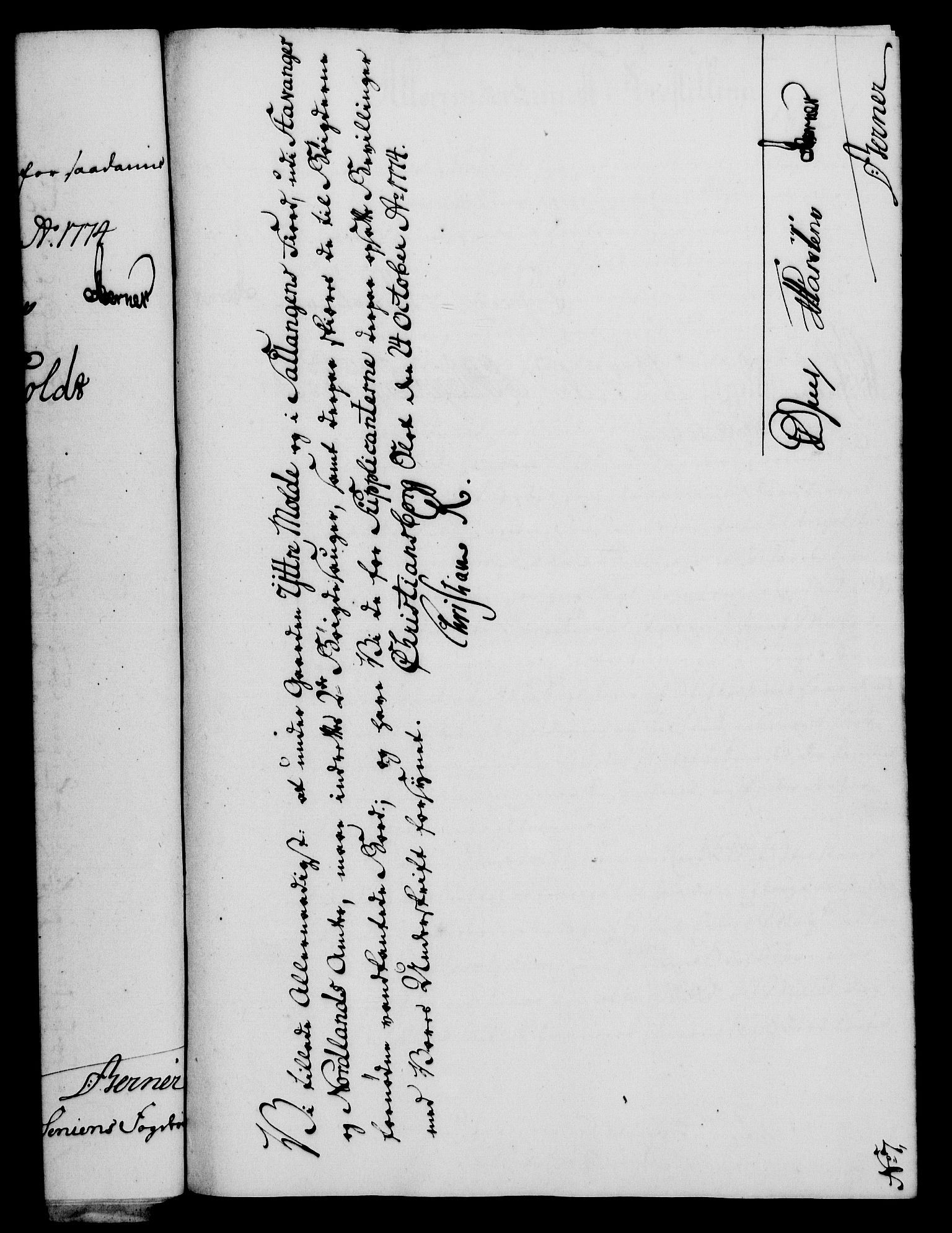 Rentekammeret, Kammerkanselliet, RA/EA-3111/G/Gf/Gfa/L0056: Norsk relasjons- og resolusjonsprotokoll (merket RK 52.56), 1774, p. 206