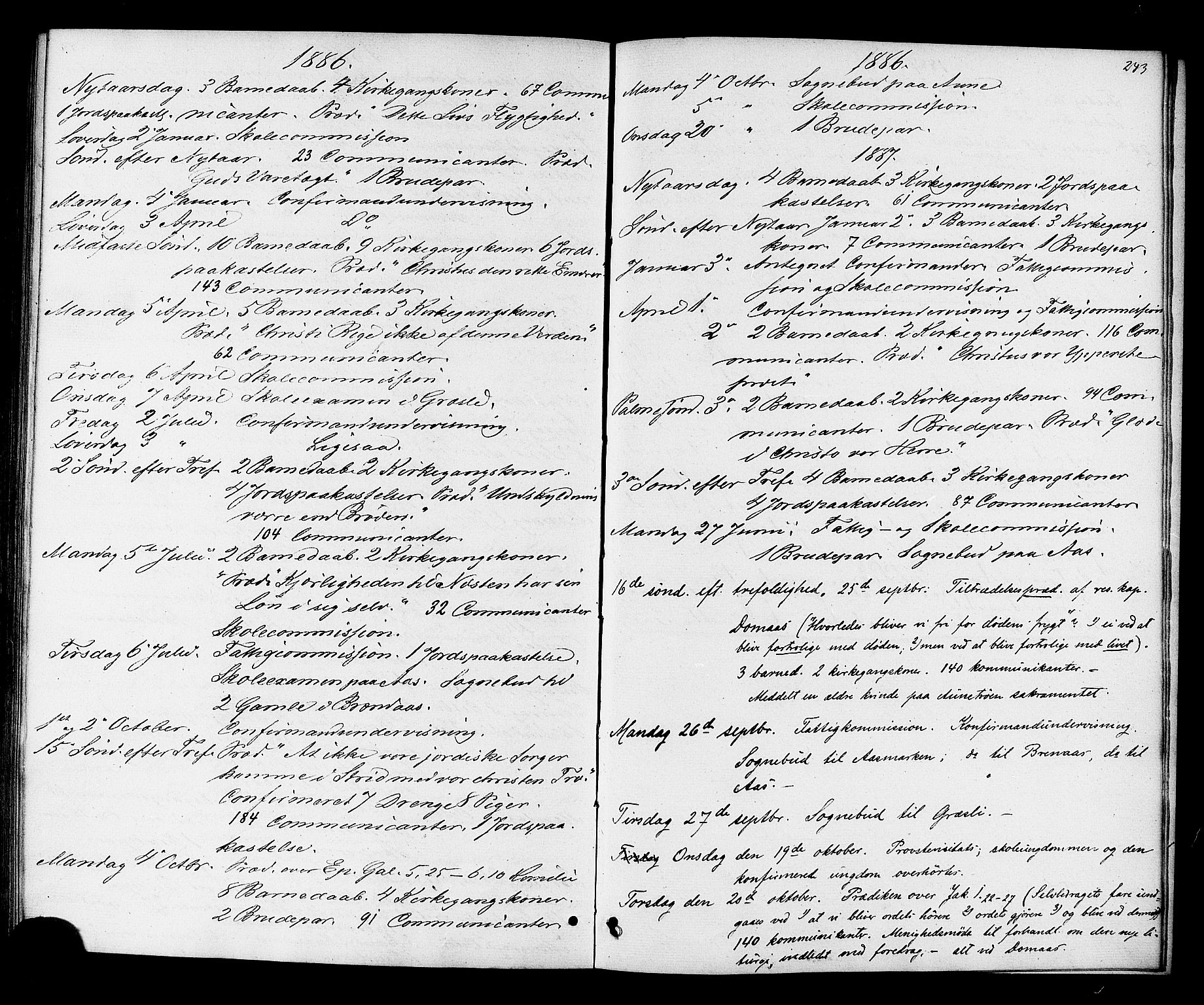 Ministerialprotokoller, klokkerbøker og fødselsregistre - Sør-Trøndelag, SAT/A-1456/698/L1163: Parish register (official) no. 698A01, 1862-1887, p. 243