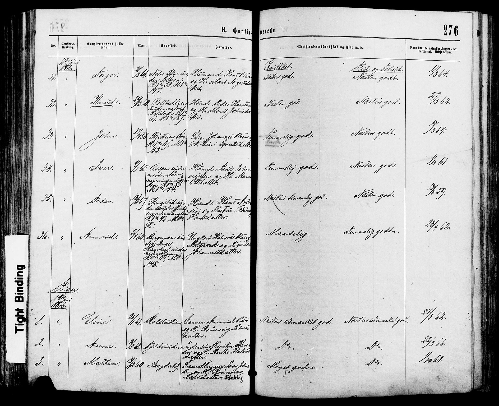 Sør-Fron prestekontor, AV/SAH-PREST-010/H/Ha/Haa/L0002: Parish register (official) no. 2, 1864-1880, p. 276