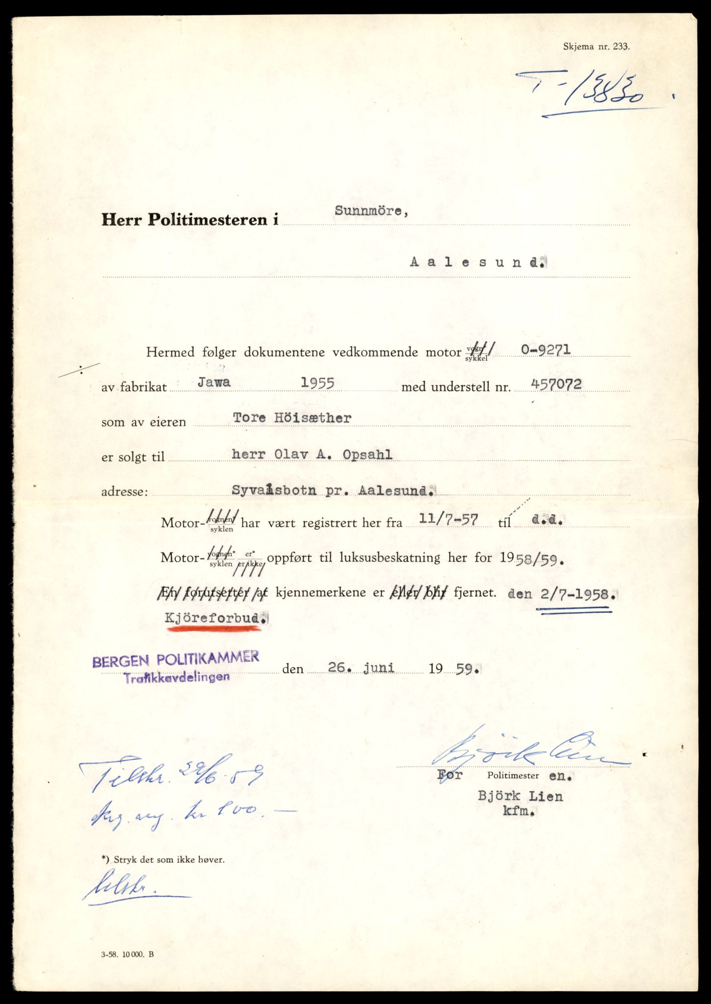 Møre og Romsdal vegkontor - Ålesund trafikkstasjon, AV/SAT-A-4099/F/Fe/L0041: Registreringskort for kjøretøy T 13710 - T 13905, 1927-1998, p. 2147
