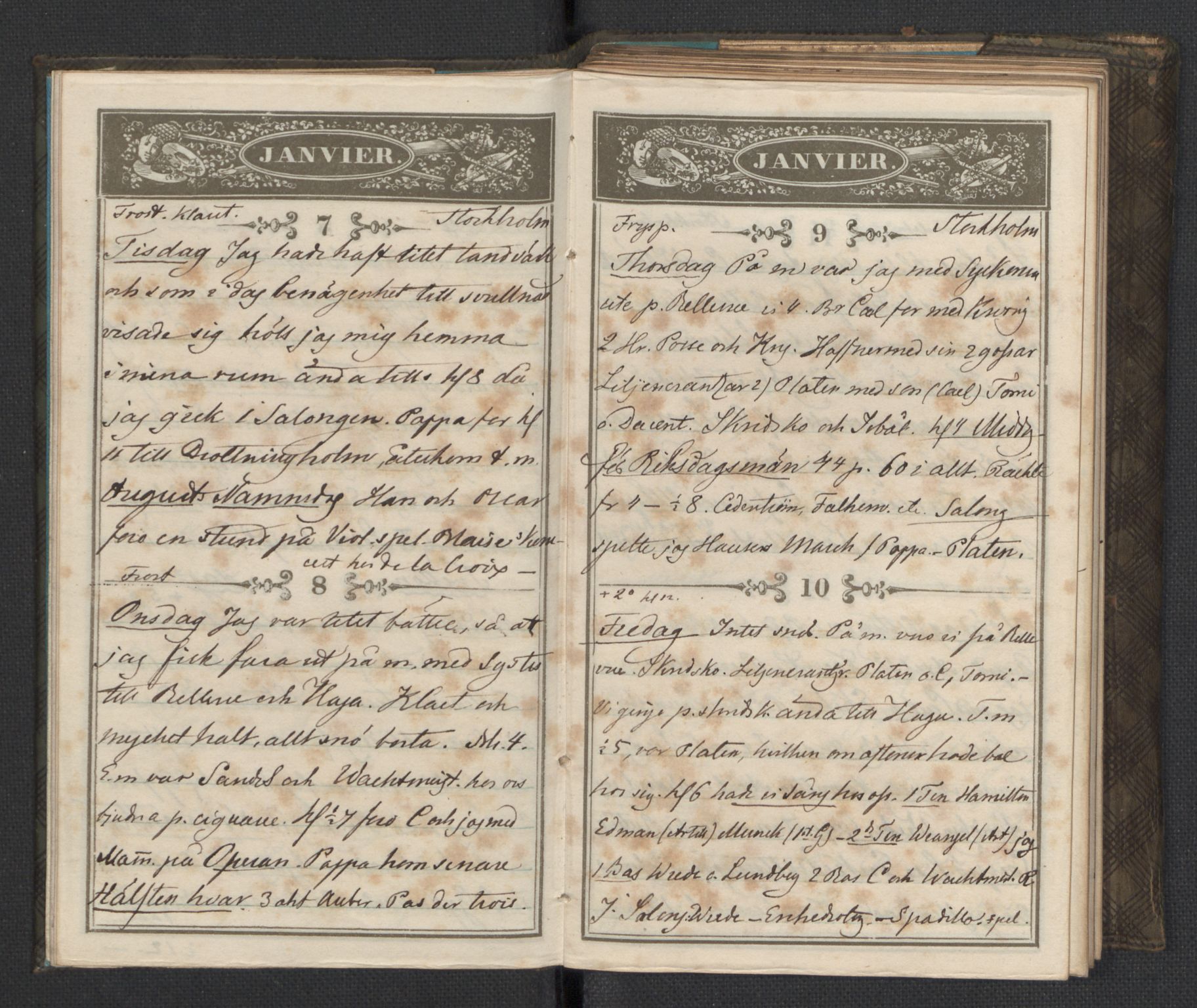 Bernadotte, AV/RA-PA-0318/F/L0001/0002: Privat materiale fra Bernadottefamilien / Dagbok, 1845, p. 8