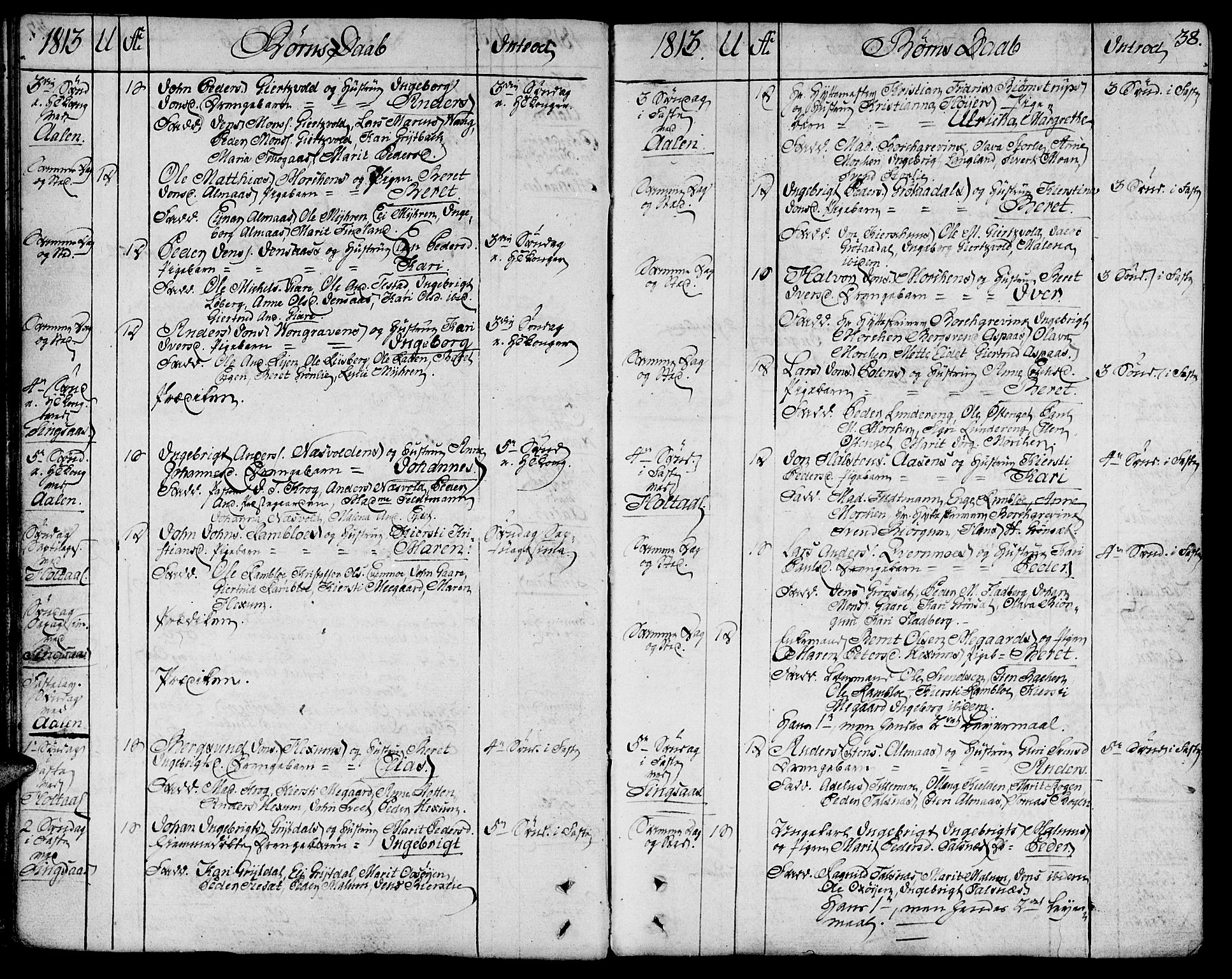 Ministerialprotokoller, klokkerbøker og fødselsregistre - Sør-Trøndelag, SAT/A-1456/685/L0953: Parish register (official) no. 685A02, 1805-1816, p. 38