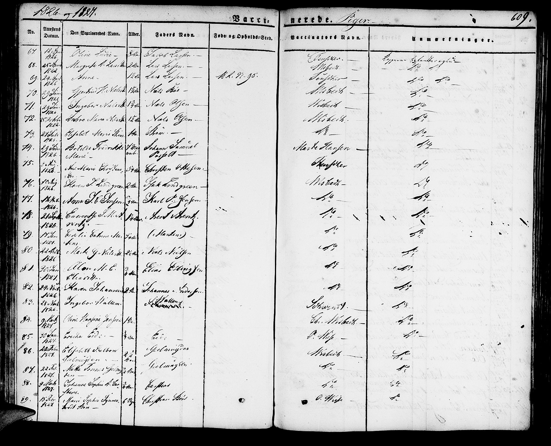 Domkirken sokneprestembete, AV/SAB-A-74801/H/Haa/L0012: Parish register (official) no. A 12, 1821-1840, p. 609