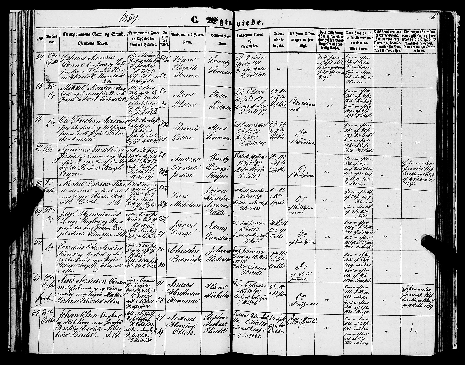 Domkirken sokneprestembete, SAB/A-74801/H/Haa/L0034: Parish register (official) no. D 2, 1853-1874, p. 65