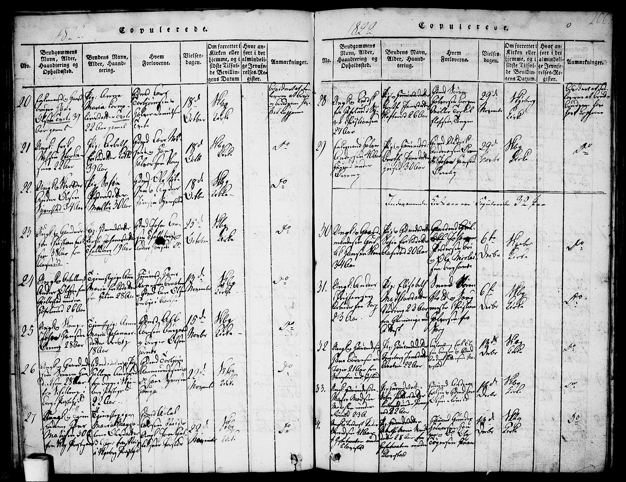 Skjeberg prestekontor Kirkebøker, SAO/A-10923/F/Fa/L0004: Parish register (official) no. I 4, 1815-1830, p. 206