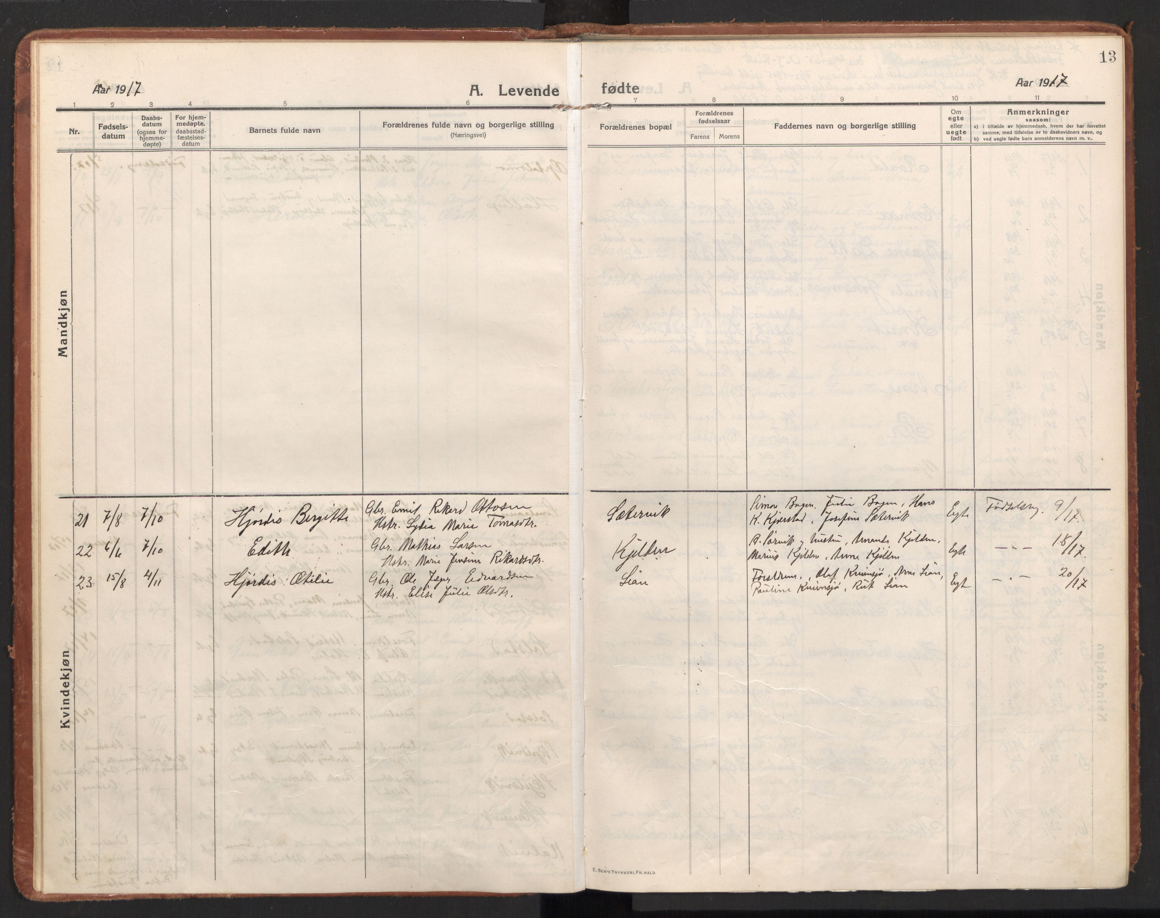 Ministerialprotokoller, klokkerbøker og fødselsregistre - Nordland, AV/SAT-A-1459/811/L0168: Parish register (official) no. 811A05, 1914-1932, p. 13