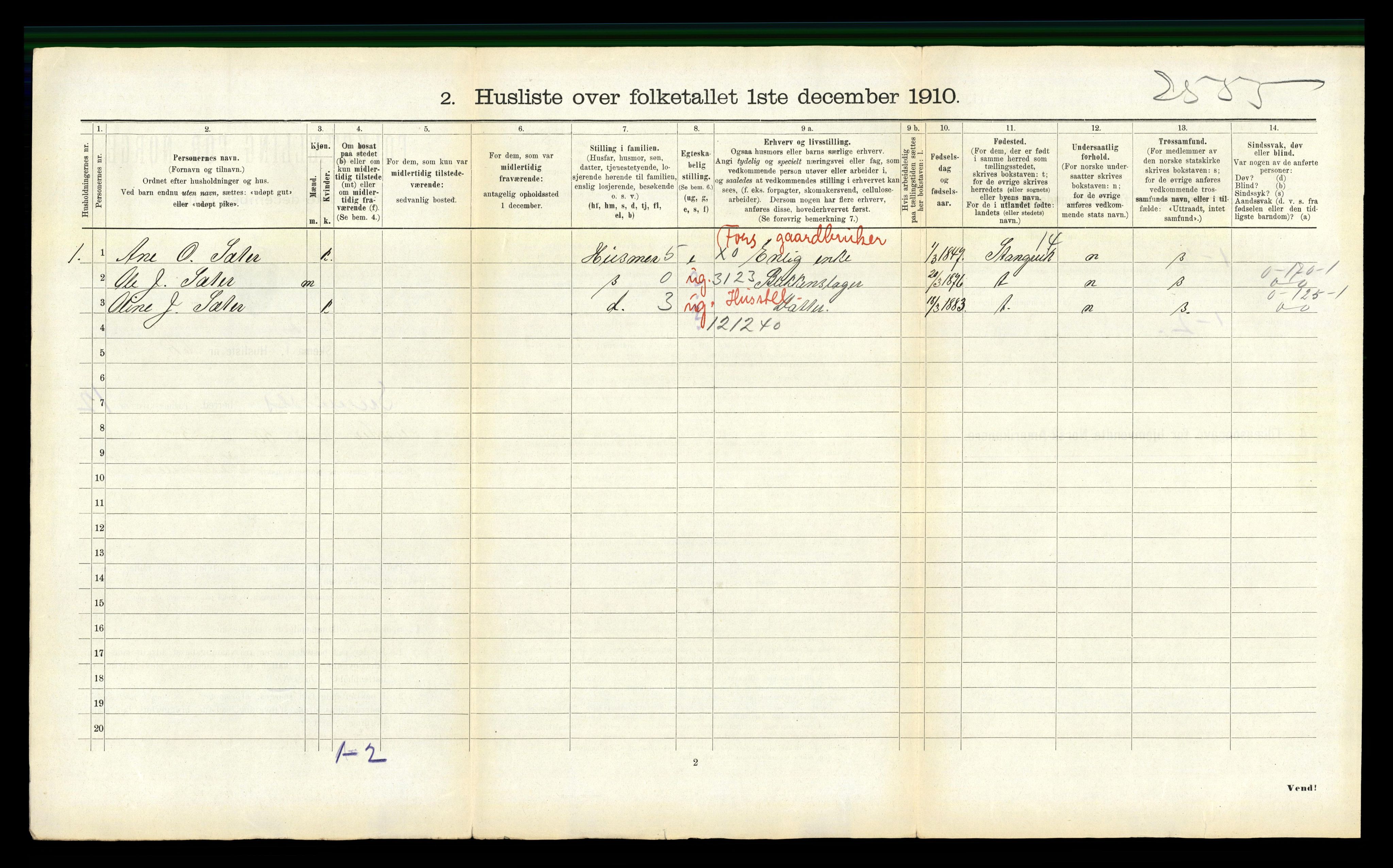 RA, 1910 census for Surnadal, 1910, p. 904