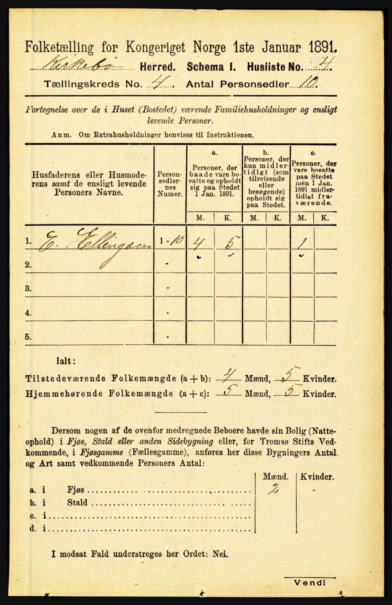 RA, 1891 census for 1416 Kyrkjebø, 1891, p. 839