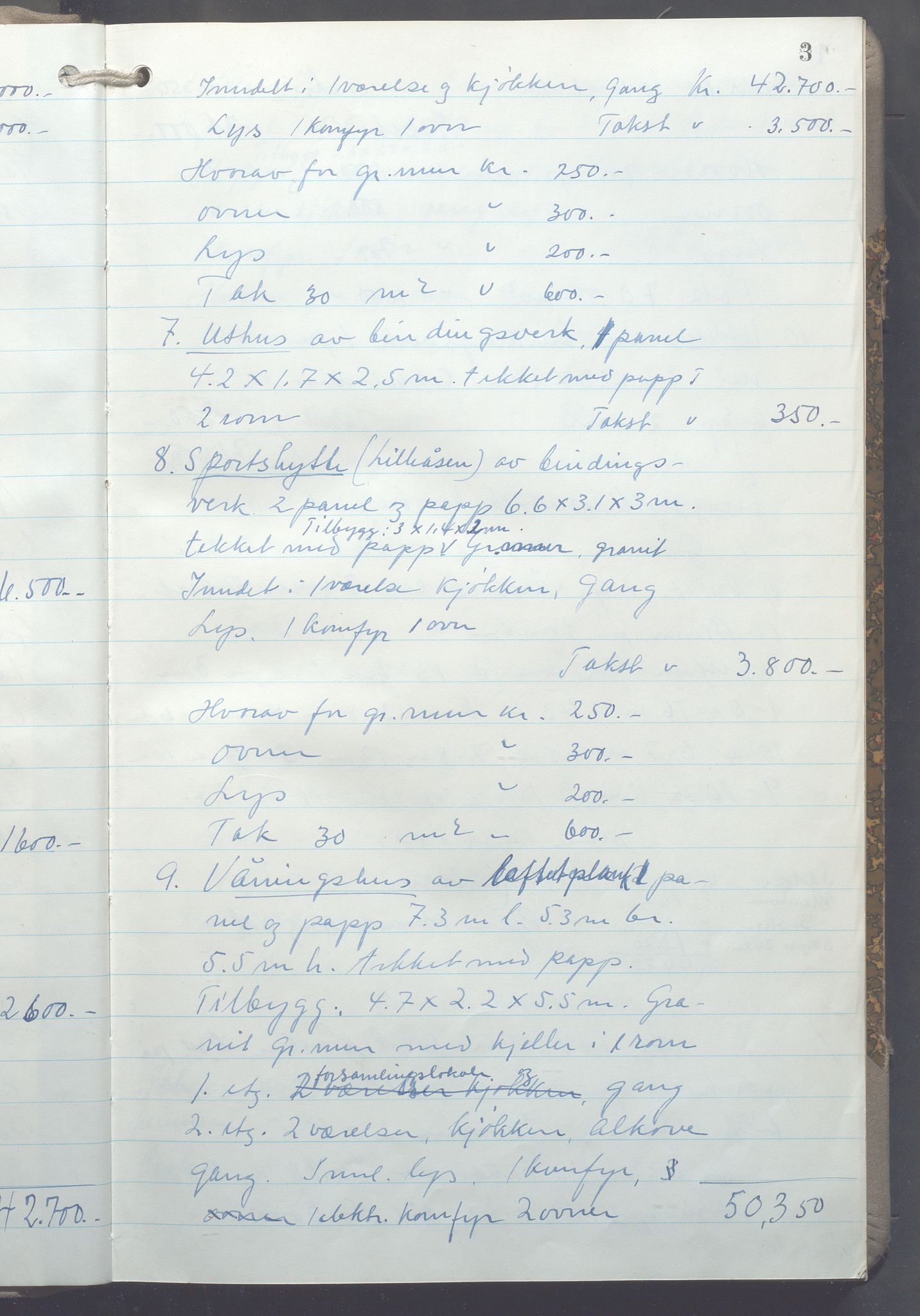 Lensmennene i Aker, OBA/A-10133/F/Fc/L0035: Branntakstprotokoll, 1943-1946, p. 3