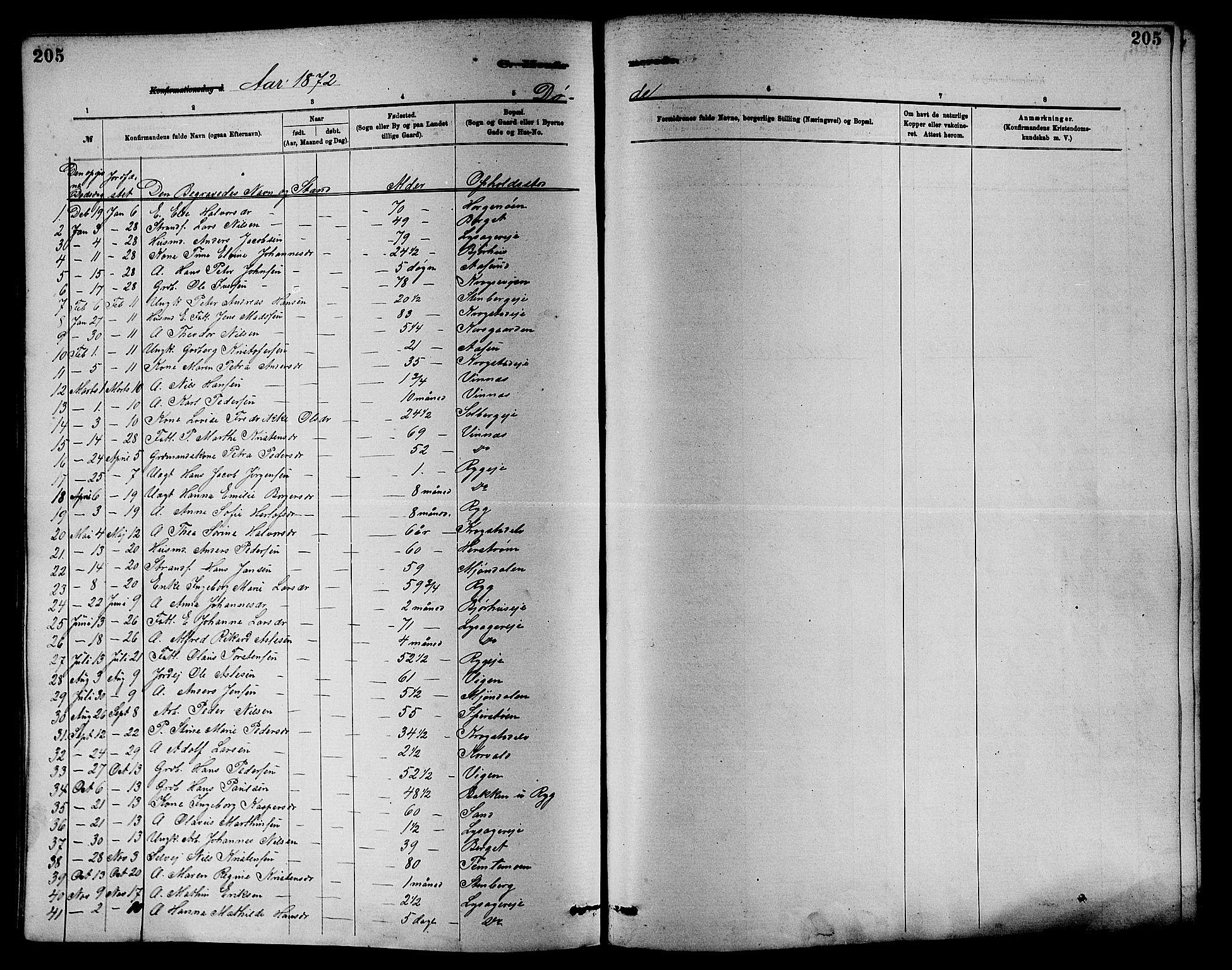 Nedre Eiker kirkebøker, SAKO/A-612/F/Fa/L0001: Parish register (official) no. 1, 1853-1877, p. 205