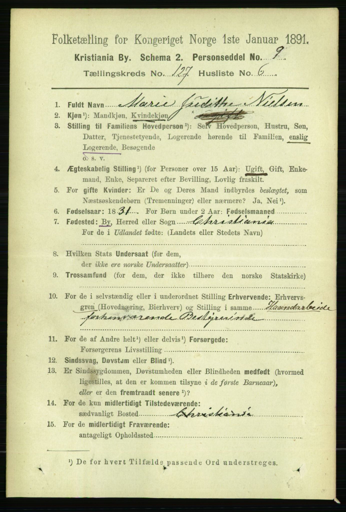 RA, 1891 census for 0301 Kristiania, 1891, p. 68048