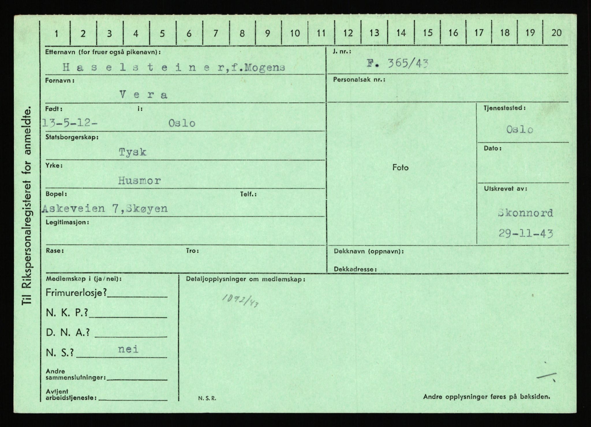 Statspolitiet - Hovedkontoret / Osloavdelingen, AV/RA-S-1329/C/Ca/L0006: Hanche - Hokstvedt, 1943-1945, p. 1978