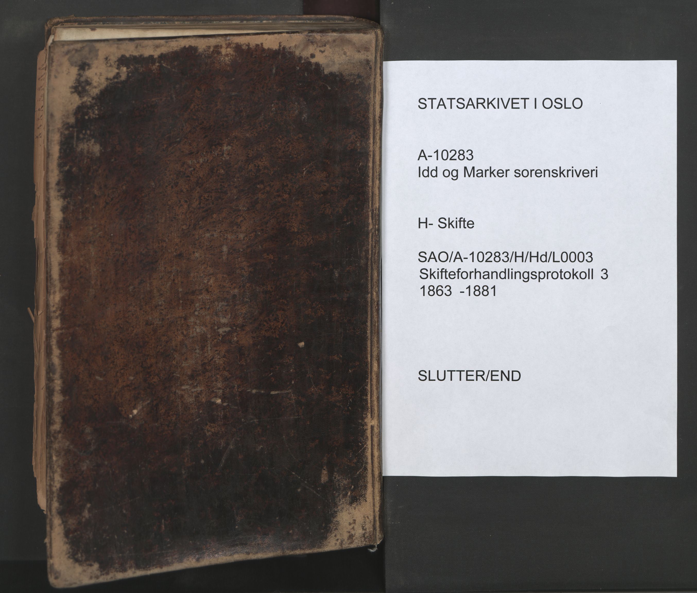 Idd og Marker sorenskriveri, AV/SAO-A-10283/H/Hd/L0003: Skifteforhandlingsprotokoll, 1863-1881