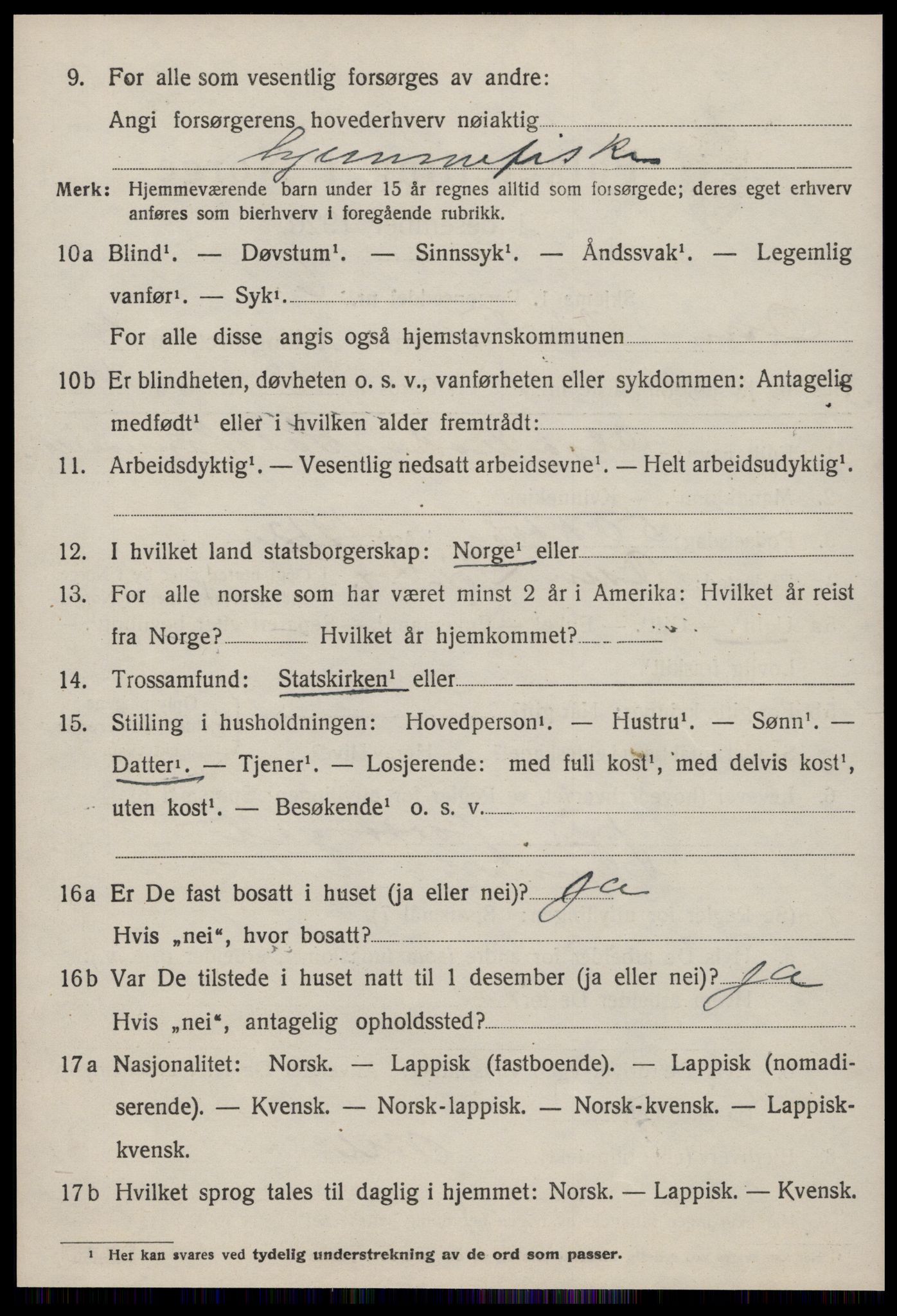 SAT, 1920 census for Osen, 1920, p. 1574