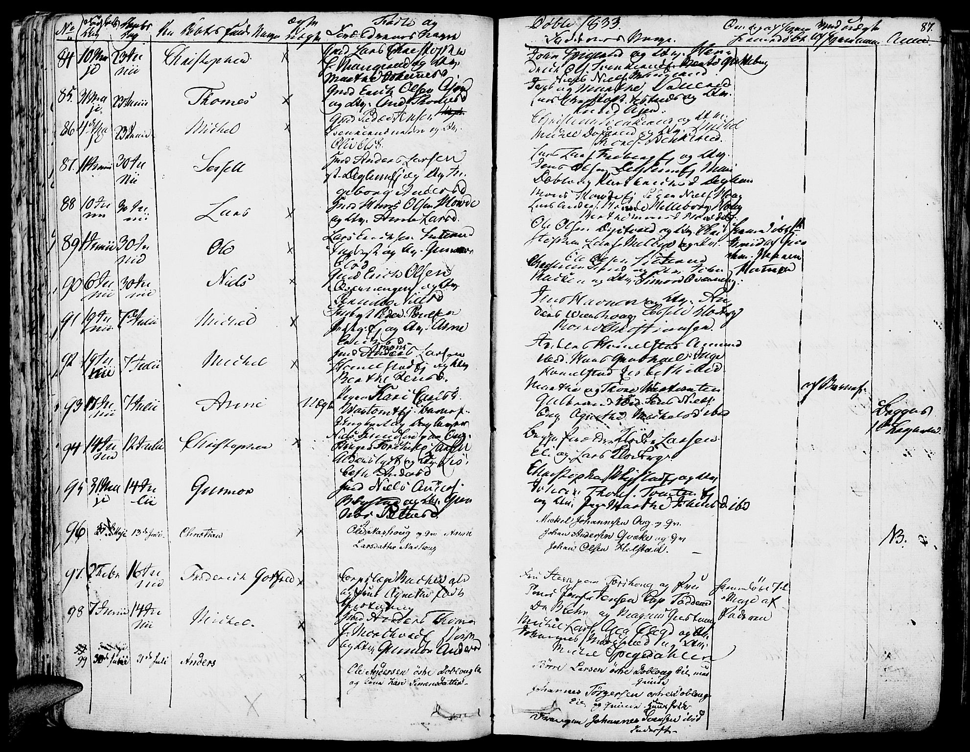 Vang prestekontor, Hedmark, AV/SAH-PREST-008/H/Ha/Haa/L0009: Parish register (official) no. 9, 1826-1841, p. 87