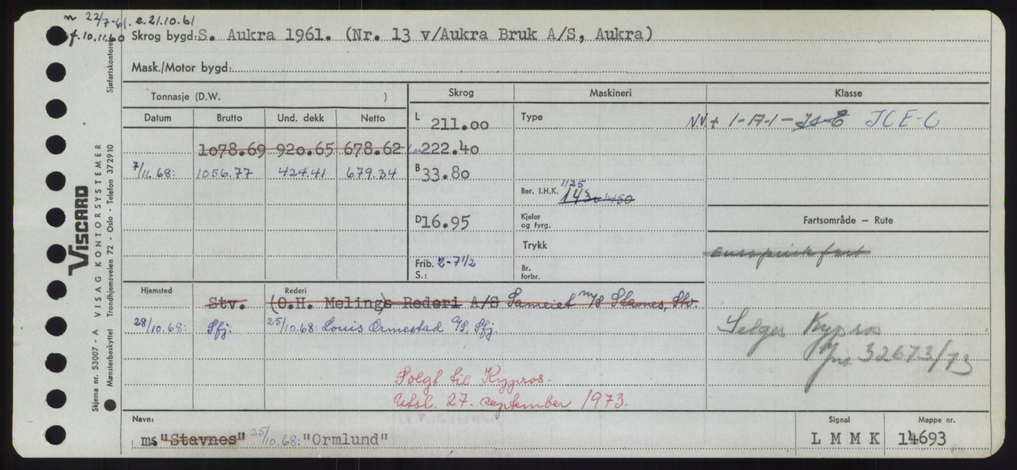 Sjøfartsdirektoratet med forløpere, Skipsmålingen, RA/S-1627/H/Hd/L0028: Fartøy, O, p. 361