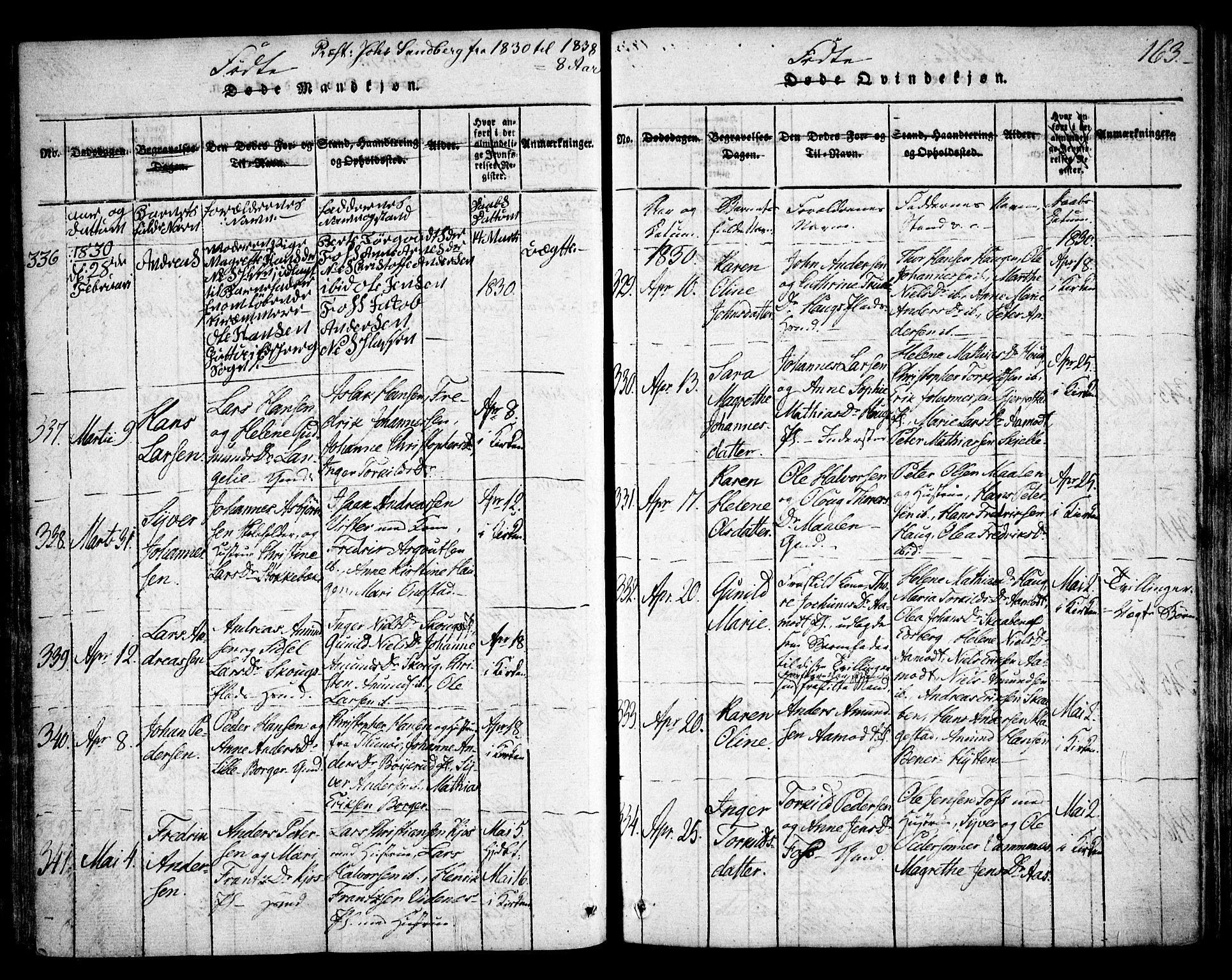Skiptvet prestekontor Kirkebøker, SAO/A-20009/F/Fa/L0005: Parish register (official) no. 5, 1814-1838, p. 163