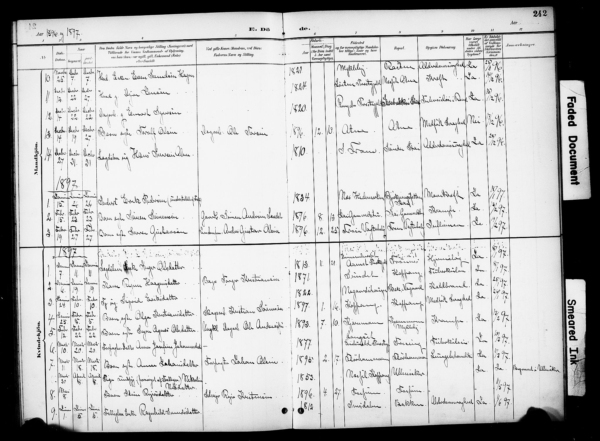 Stor-Elvdal prestekontor, AV/SAH-PREST-052/H/Ha/Hab/L0003: Parish register (copy) no. 3, 1895-1917, p. 242