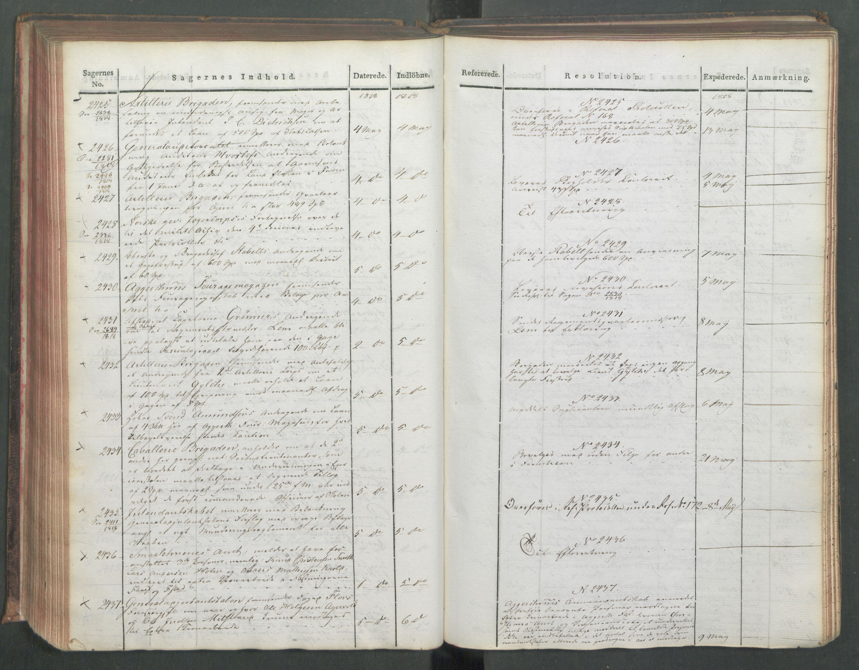 Armédepartementet, AV/RA-RAFA-3493/C/Ca/L0015: 6. Departements Journal, 1818