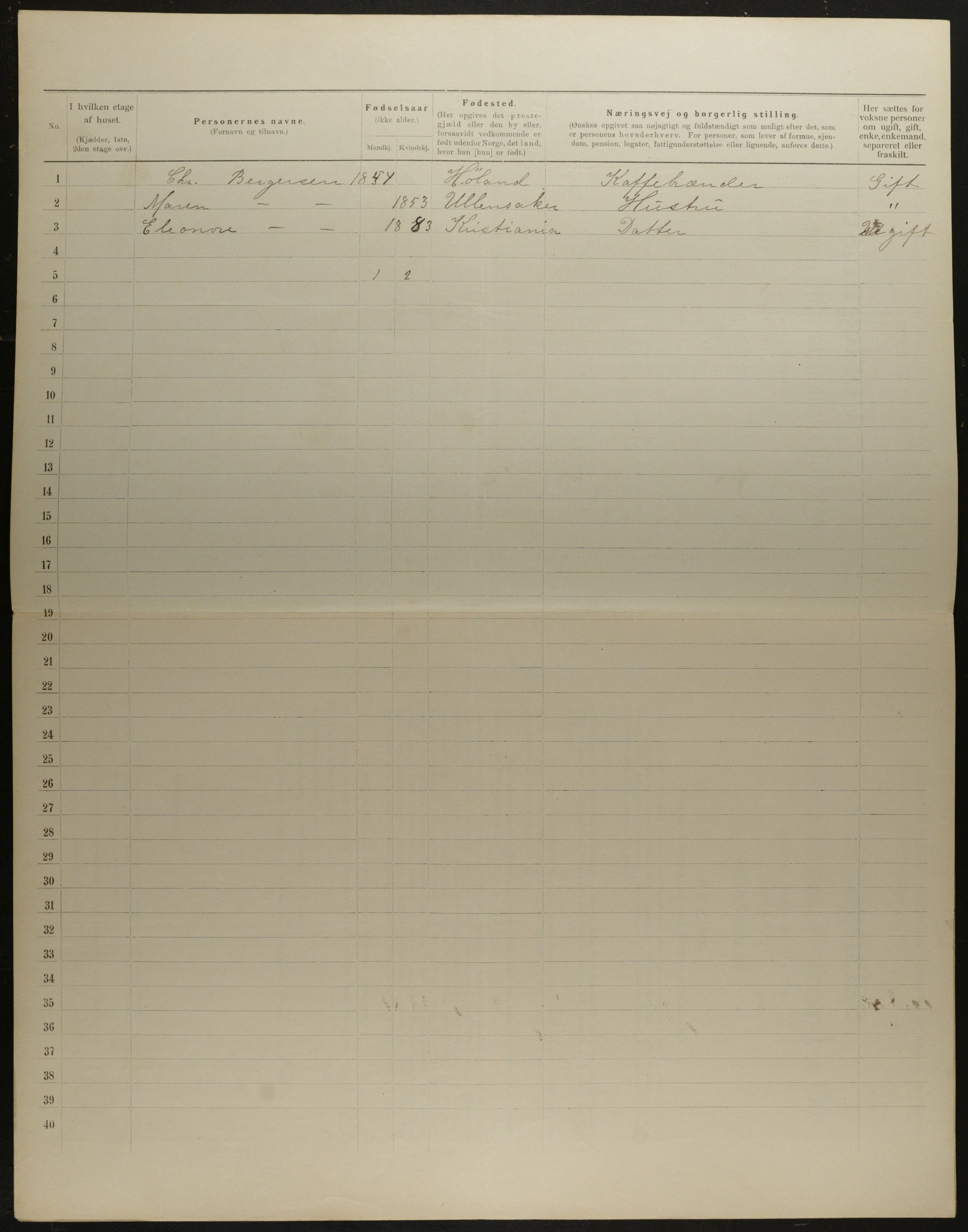 OBA, Municipal Census 1901 for Kristiania, 1901, p. 11440