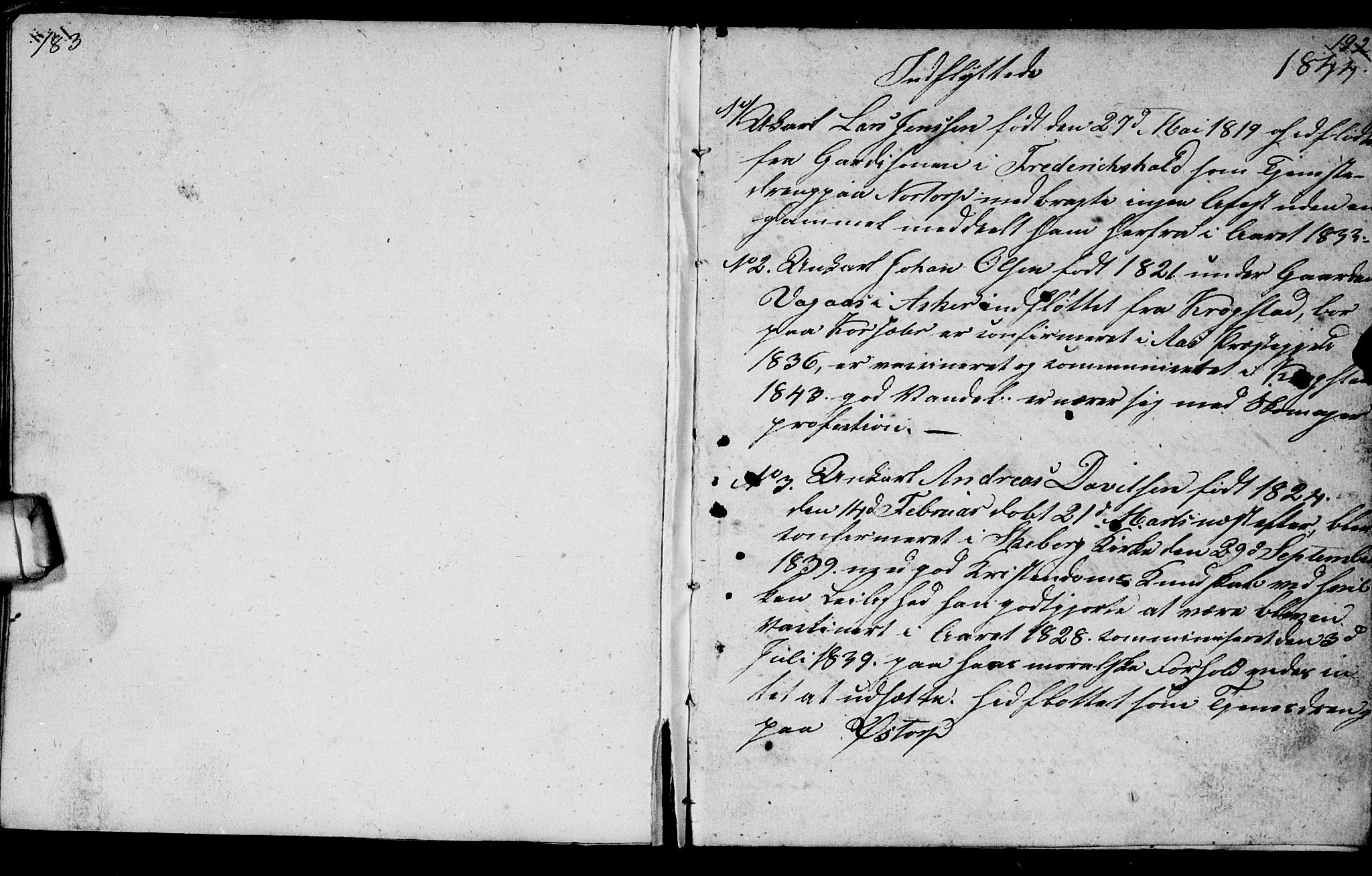 Berg prestekontor Kirkebøker, SAO/A-10902/G/Gc/L0001: Parish register (copy) no. III 1, 1844-1855, p. 191-192