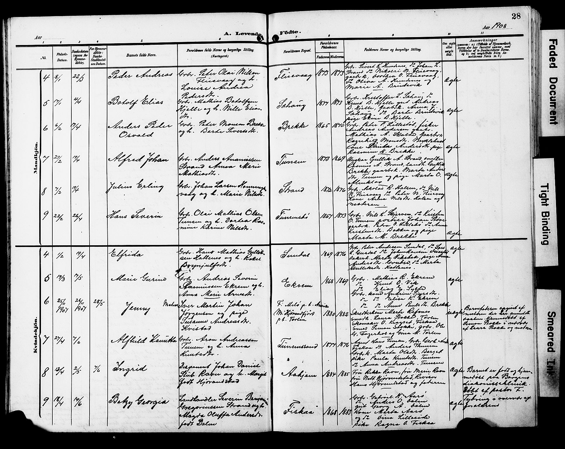 Ministerialprotokoller, klokkerbøker og fødselsregistre - Møre og Romsdal, AV/SAT-A-1454/501/L0018: Parish register (copy) no. 501C04, 1902-1930, p. 28