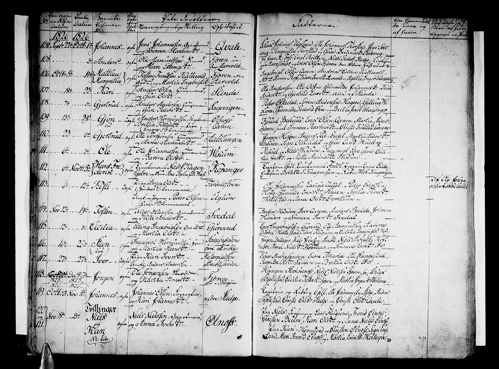 Sogndal sokneprestembete, AV/SAB-A-81301/H/Haa/Haaa/L0010: Parish register (official) no. A 10, 1821-1838, p. 29