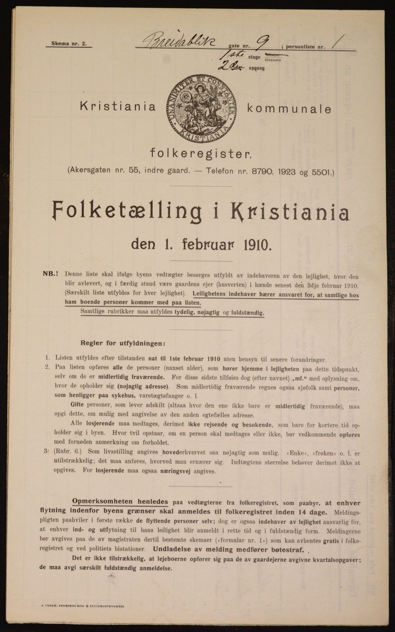 OBA, Municipal Census 1910 for Kristiania, 1910, p. 7804