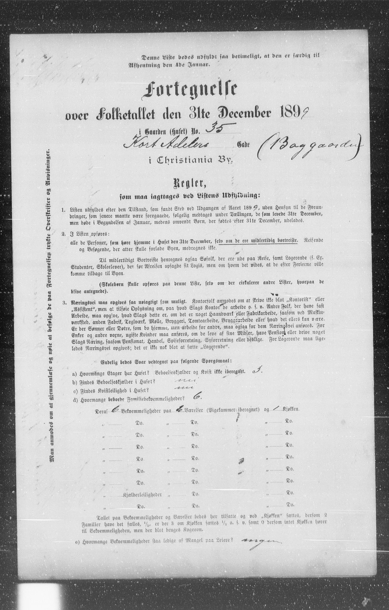 OBA, Municipal Census 1899 for Kristiania, 1899, p. 1815