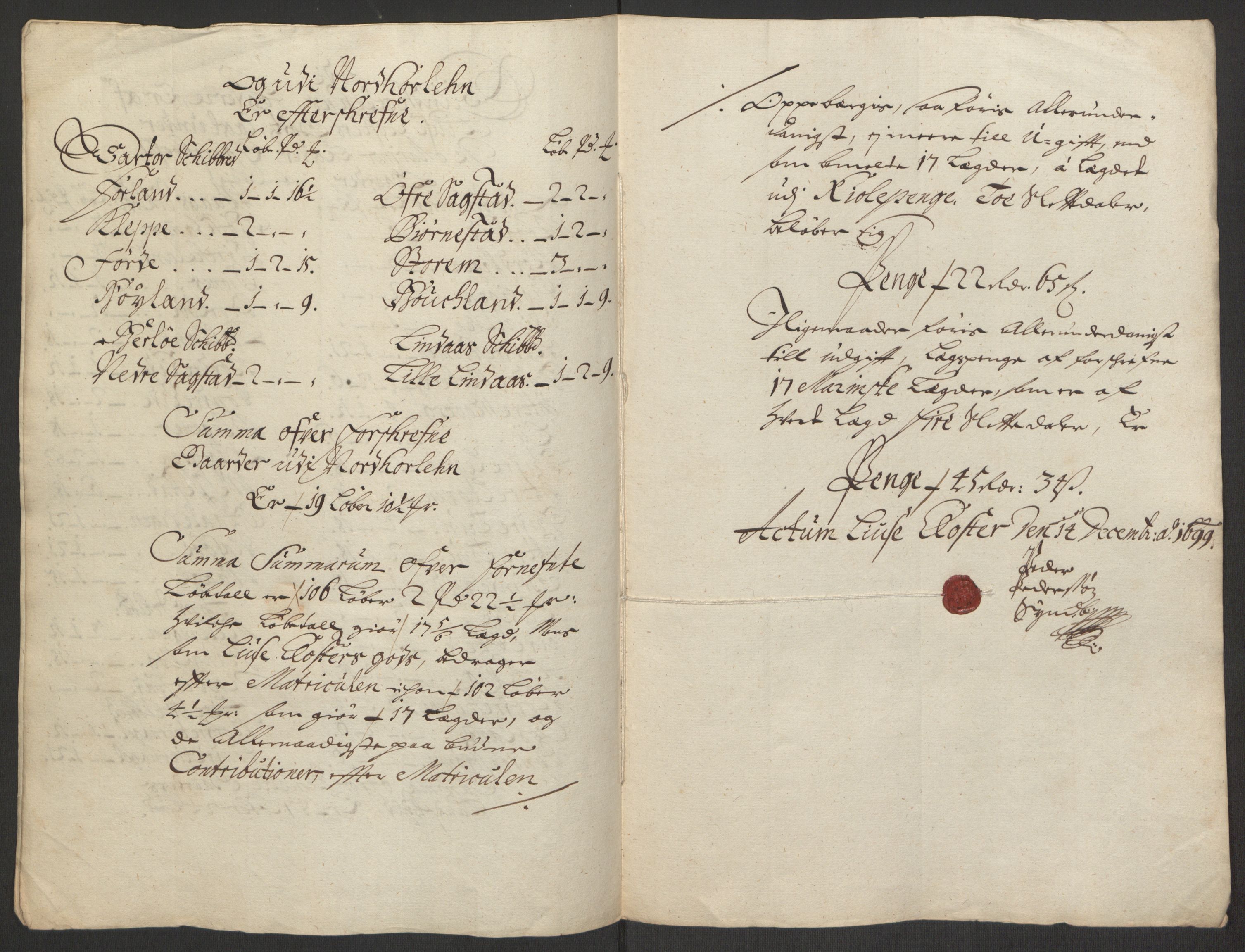 Rentekammeret inntil 1814, Reviderte regnskaper, Fogderegnskap, AV/RA-EA-4092/R50/L3159: Fogderegnskap Lyse kloster, 1691-1709, p. 110