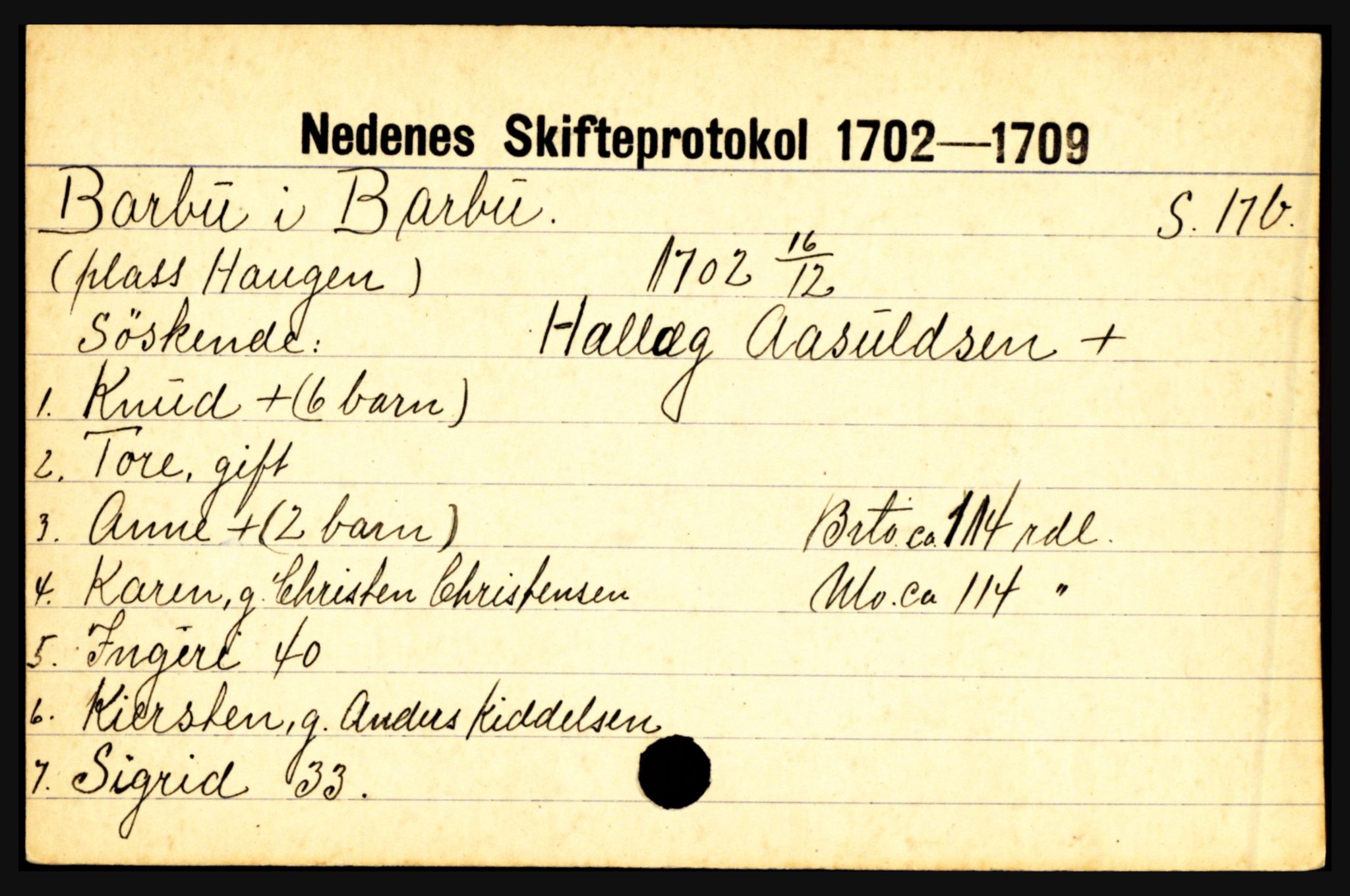 Nedenes sorenskriveri før 1824, AV/SAK-1221-0007/H, p. 1581