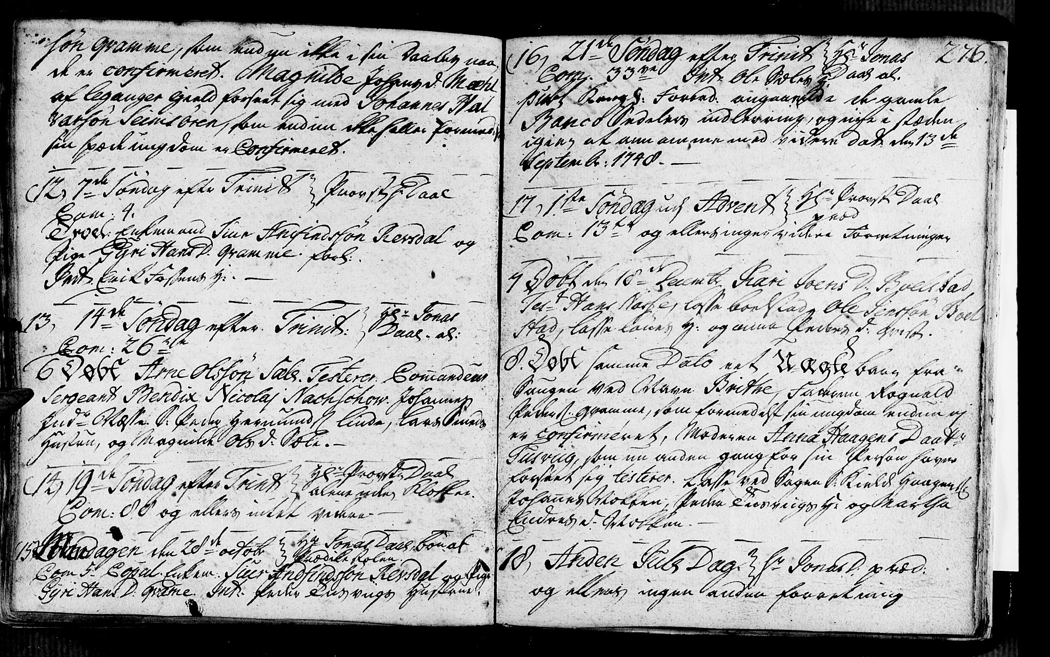 Vik sokneprestembete, AV/SAB-A-81501/H/Haa/Haaa/L0002: Parish register (official) no. A 2 / 4, 1740-1754, p. 276