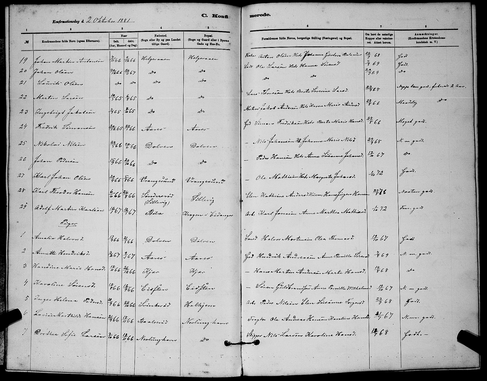 Brunlanes kirkebøker, SAKO/A-342/G/Gb/L0002: Parish register (copy) no. II 2, 1878-1902