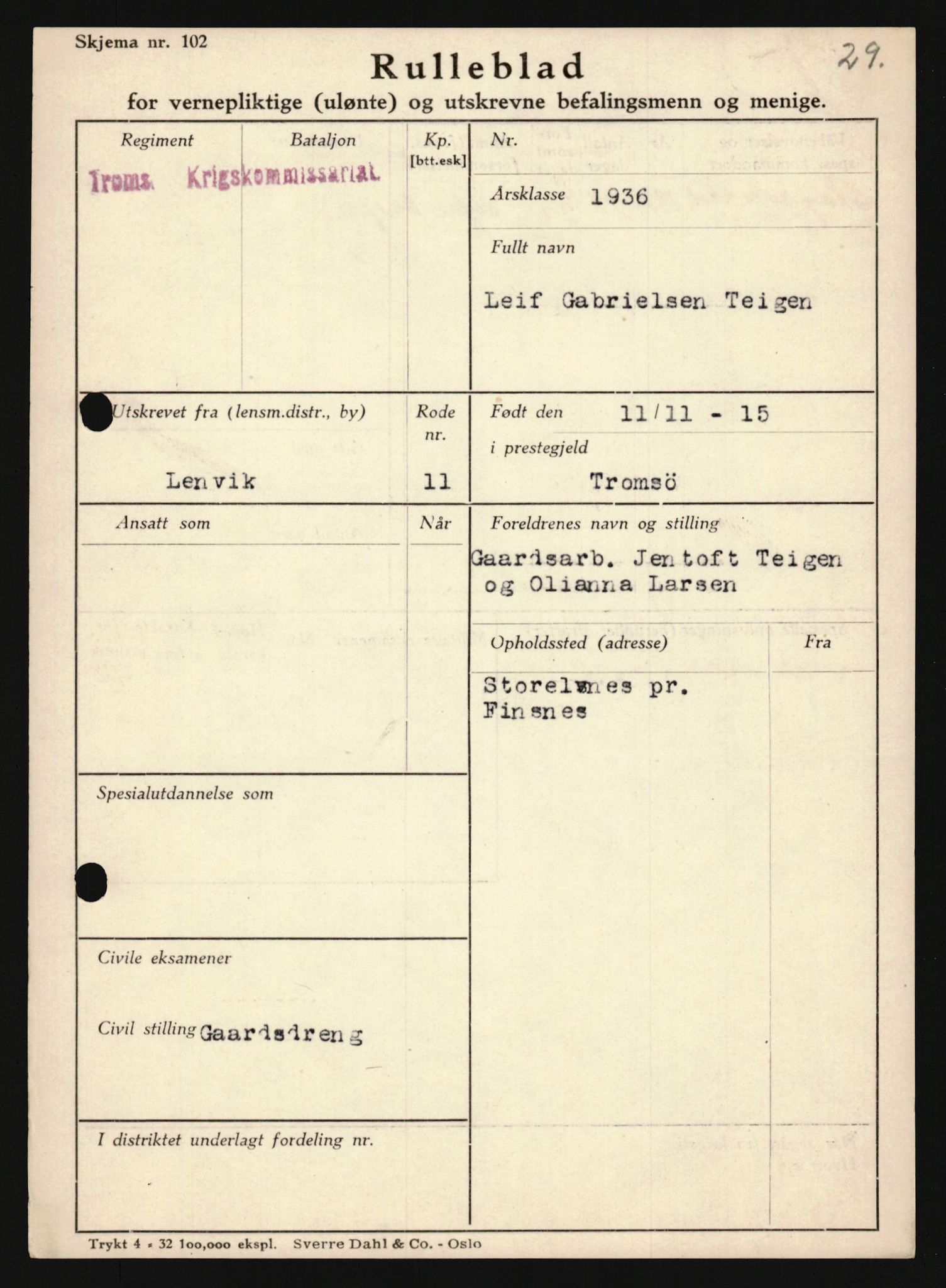 Forsvaret, Troms infanteriregiment nr. 16, AV/RA-RAFA-3146/P/Pa/L0020: Rulleblad for regimentets menige mannskaper, årsklasse 1936, 1936, p. 1295