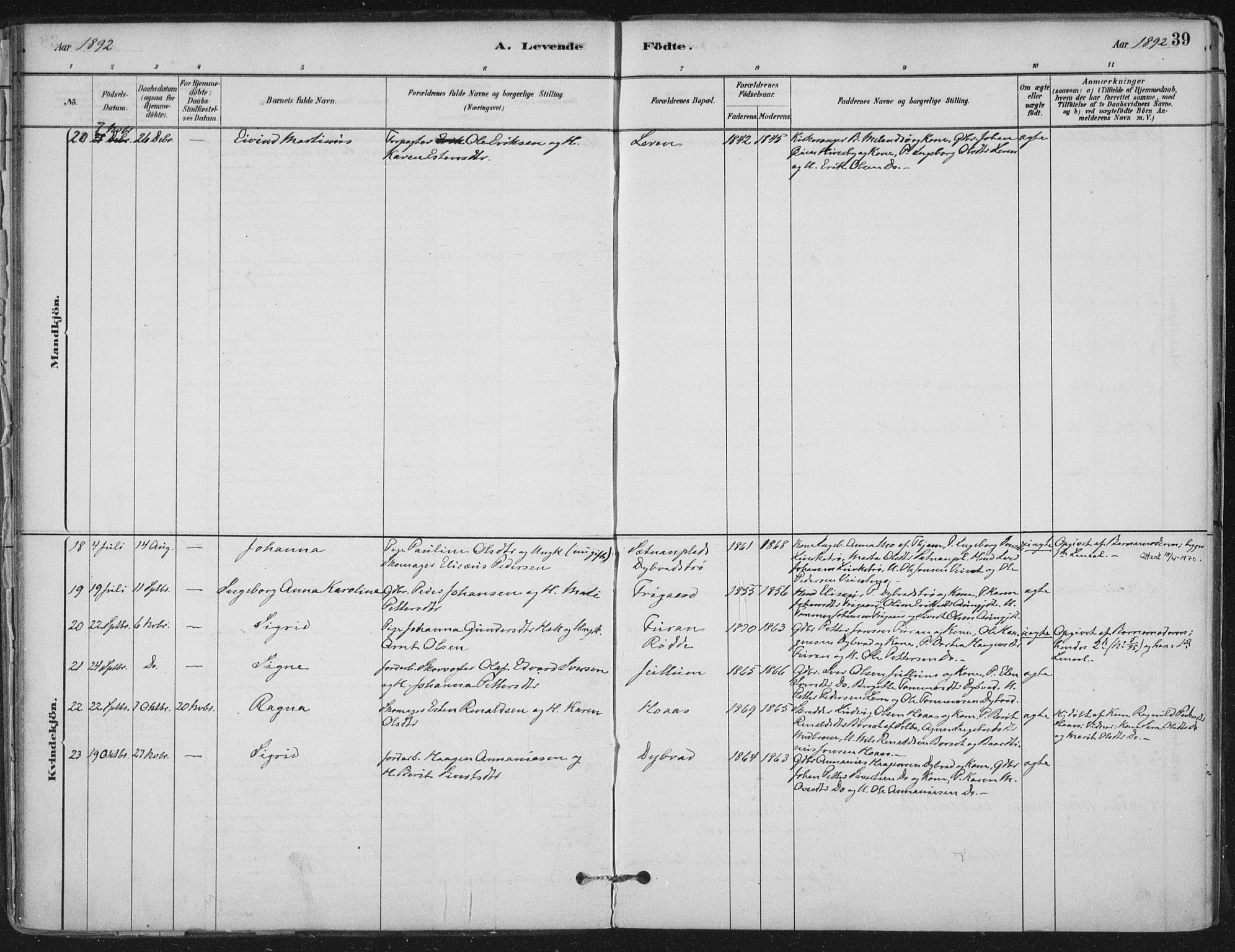 Ministerialprotokoller, klokkerbøker og fødselsregistre - Nord-Trøndelag, SAT/A-1458/710/L0095: Parish register (official) no. 710A01, 1880-1914, p. 39