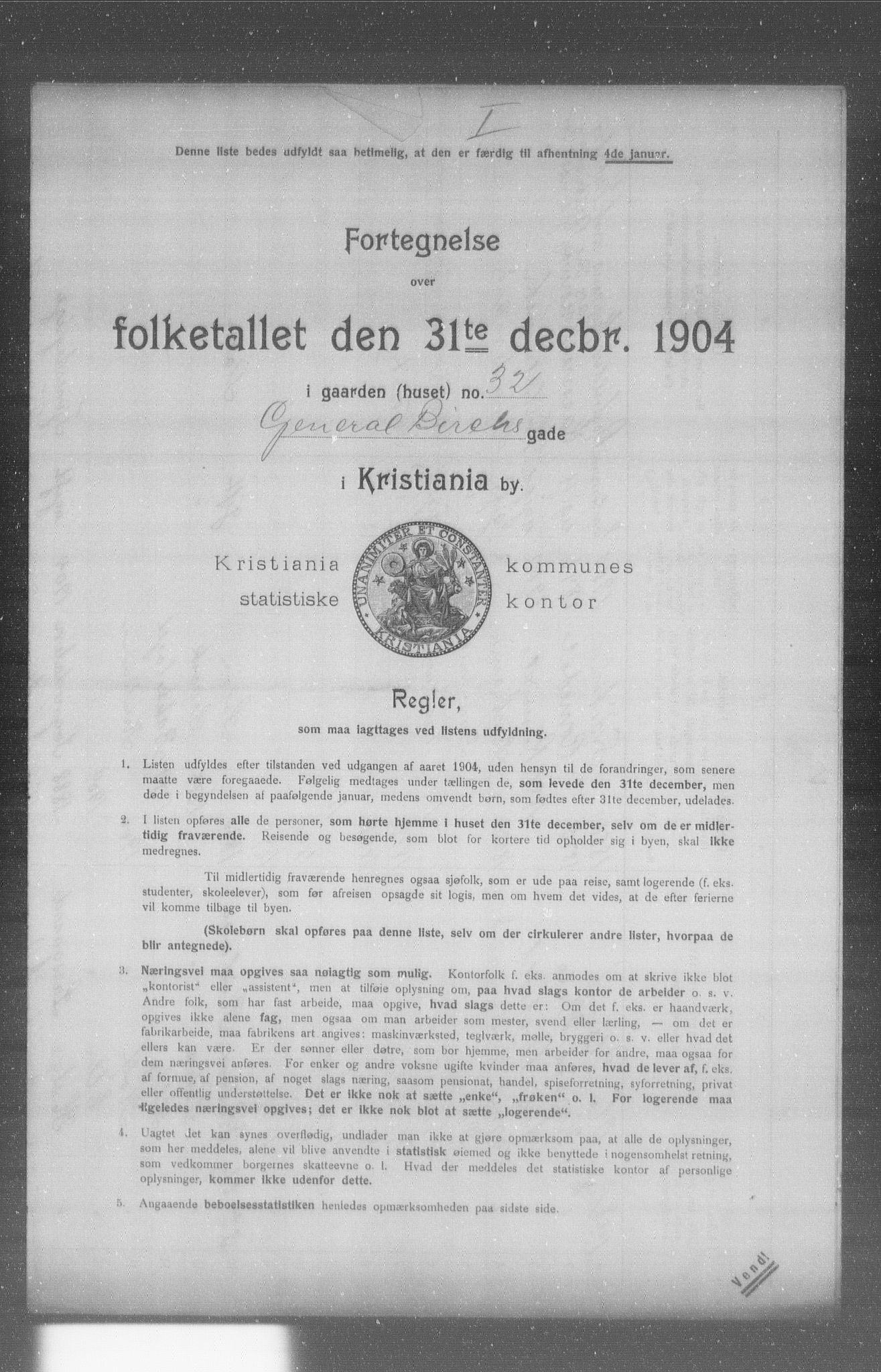 OBA, Municipal Census 1904 for Kristiania, 1904, p. 5888