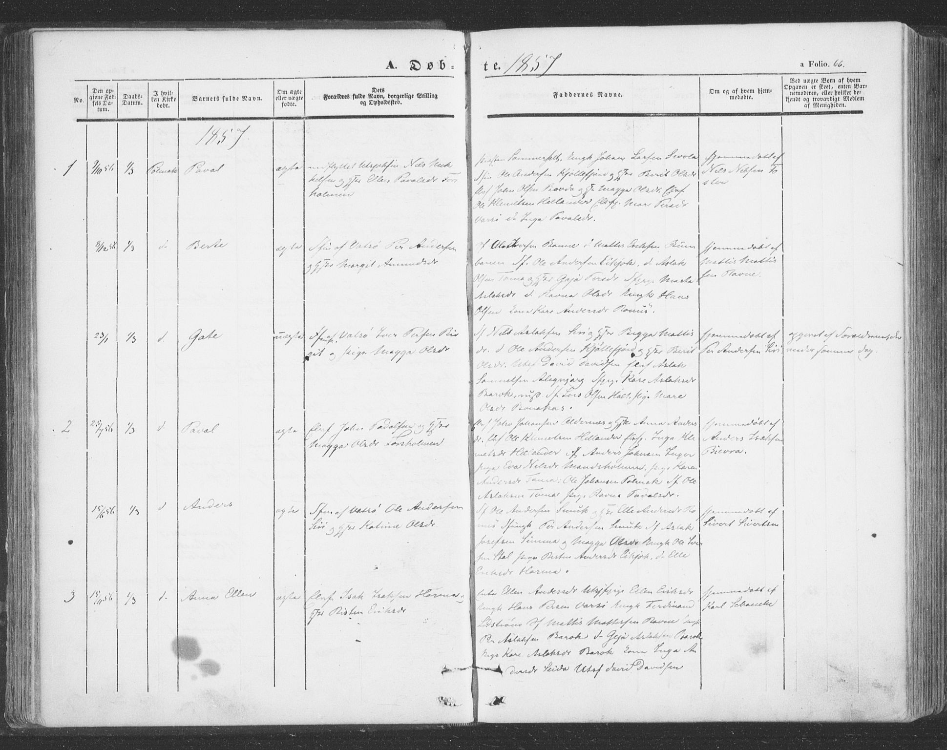 Tana sokneprestkontor, SATØ/S-1334/H/Ha/L0001kirke: Parish register (official) no. 1, 1846-1861, p. 66