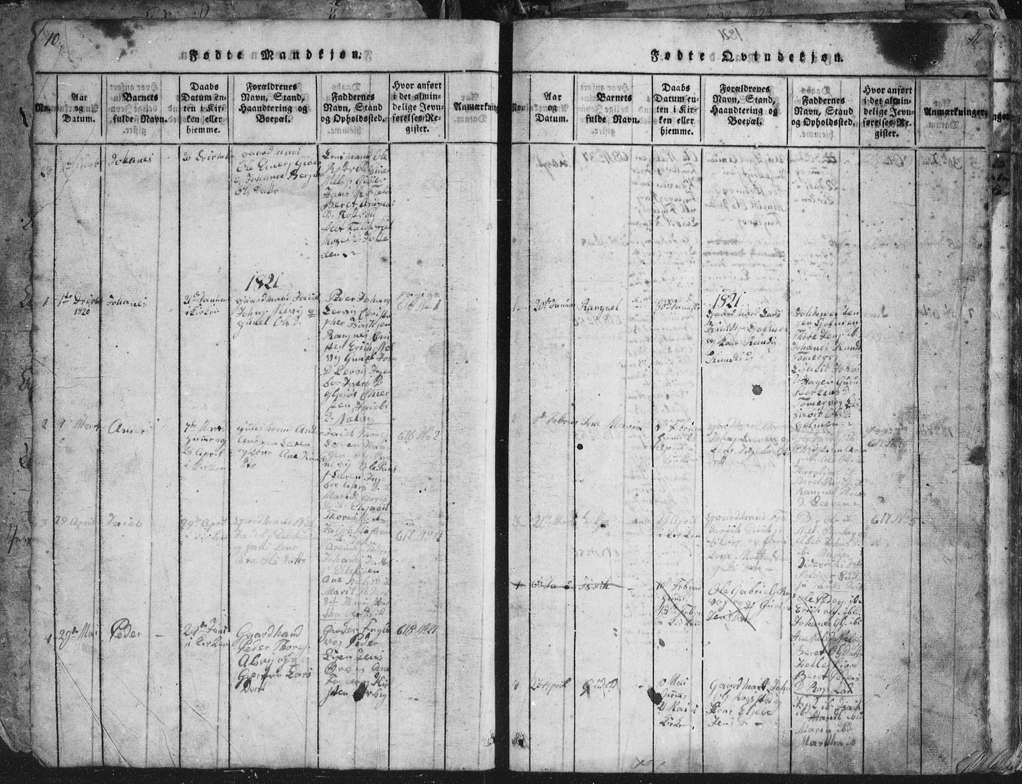 Ministerialprotokoller, klokkerbøker og fødselsregistre - Møre og Romsdal, AV/SAT-A-1454/581/L0942: Parish register (copy) no. 581C00, 1820-1836, p. 10-11