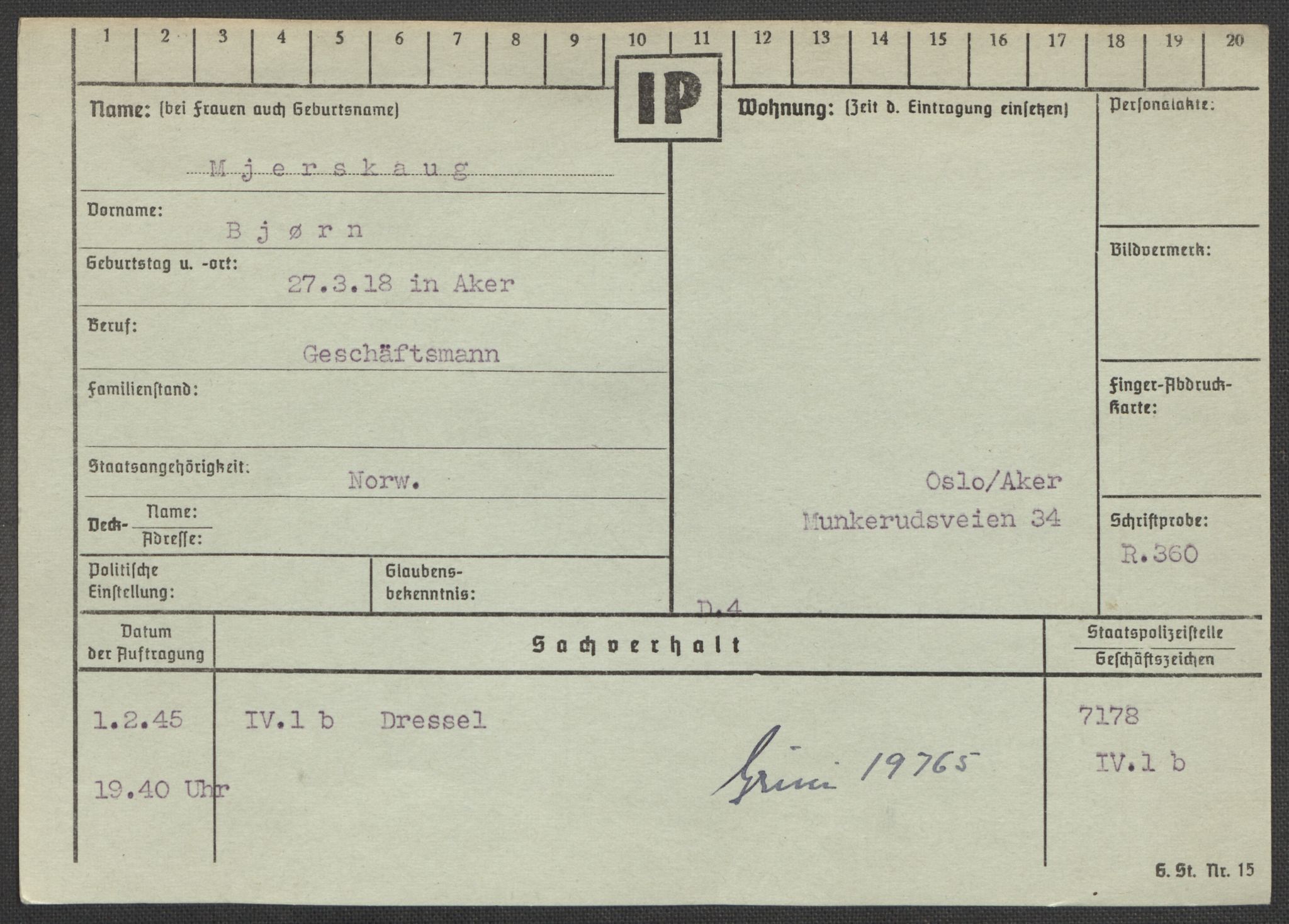 Befehlshaber der Sicherheitspolizei und des SD, RA/RAFA-5969/E/Ea/Eaa/L0007: Register over norske fanger i Møllergata 19: Lundb-N, 1940-1945, p. 668