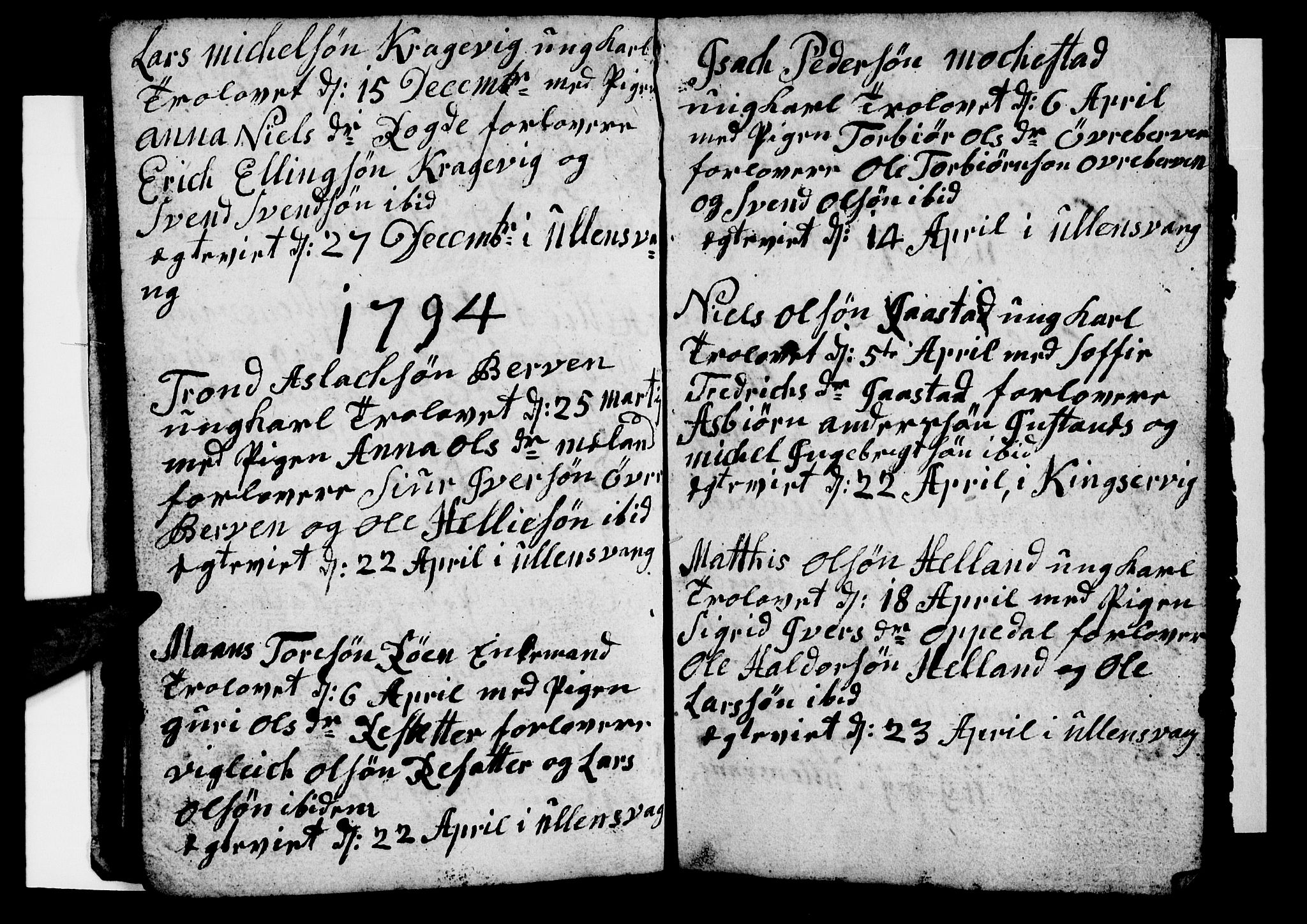 Ullensvang sokneprestembete, SAB/A-78701/H/Hab: Parish register (copy) no. B 7, 1792-1797