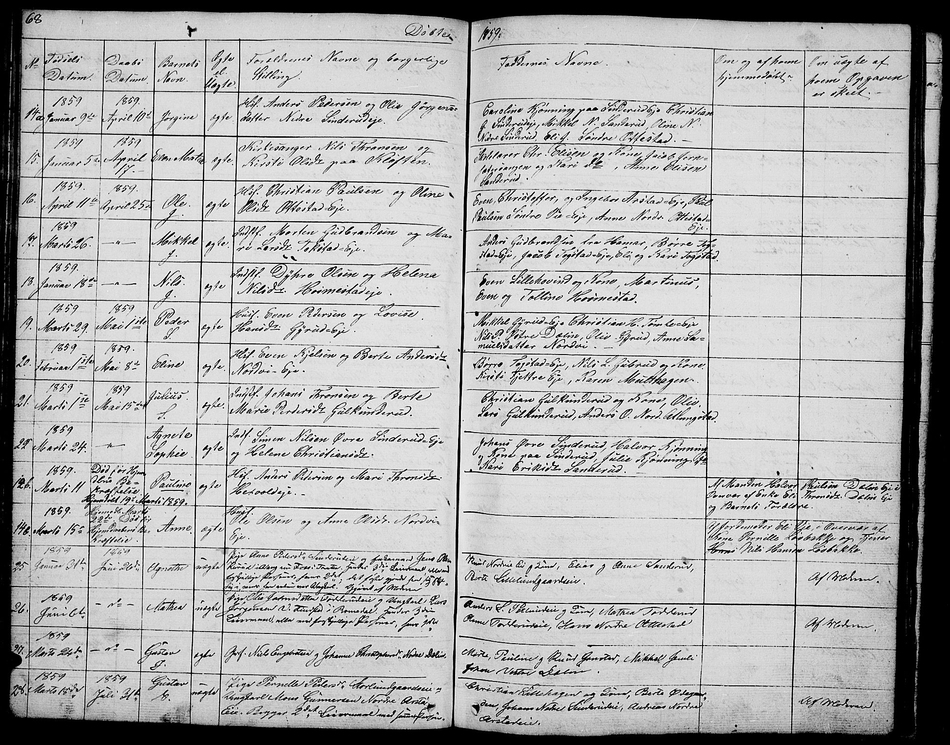 Stange prestekontor, AV/SAH-PREST-002/L/L0002: Parish register (copy) no. 2, 1838-1879, p. 68