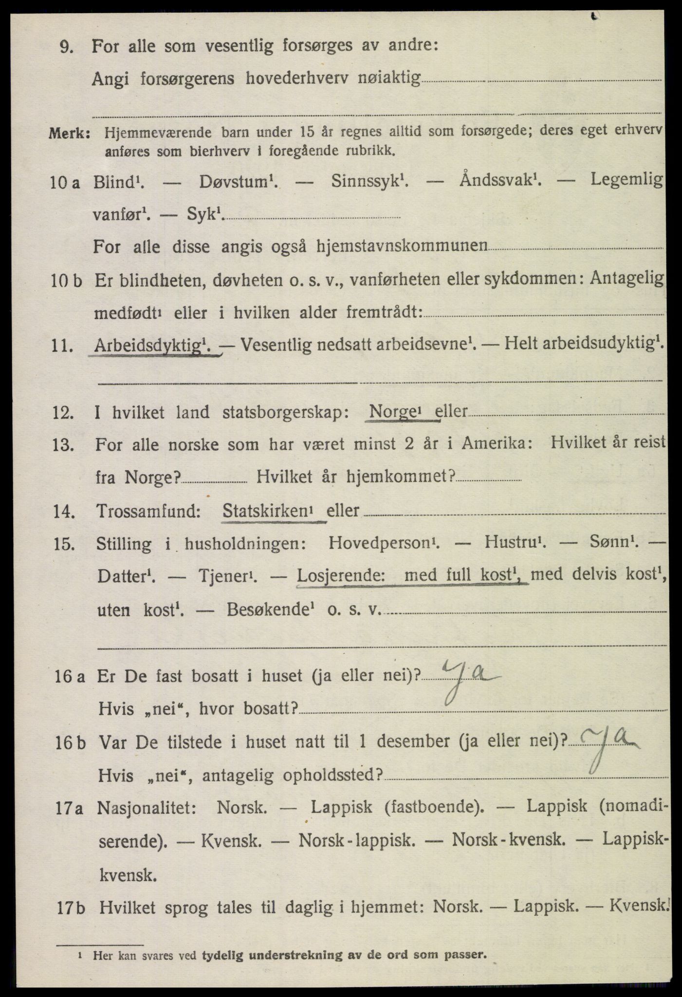 SAT, 1920 census for Egge, 1920, p. 1061
