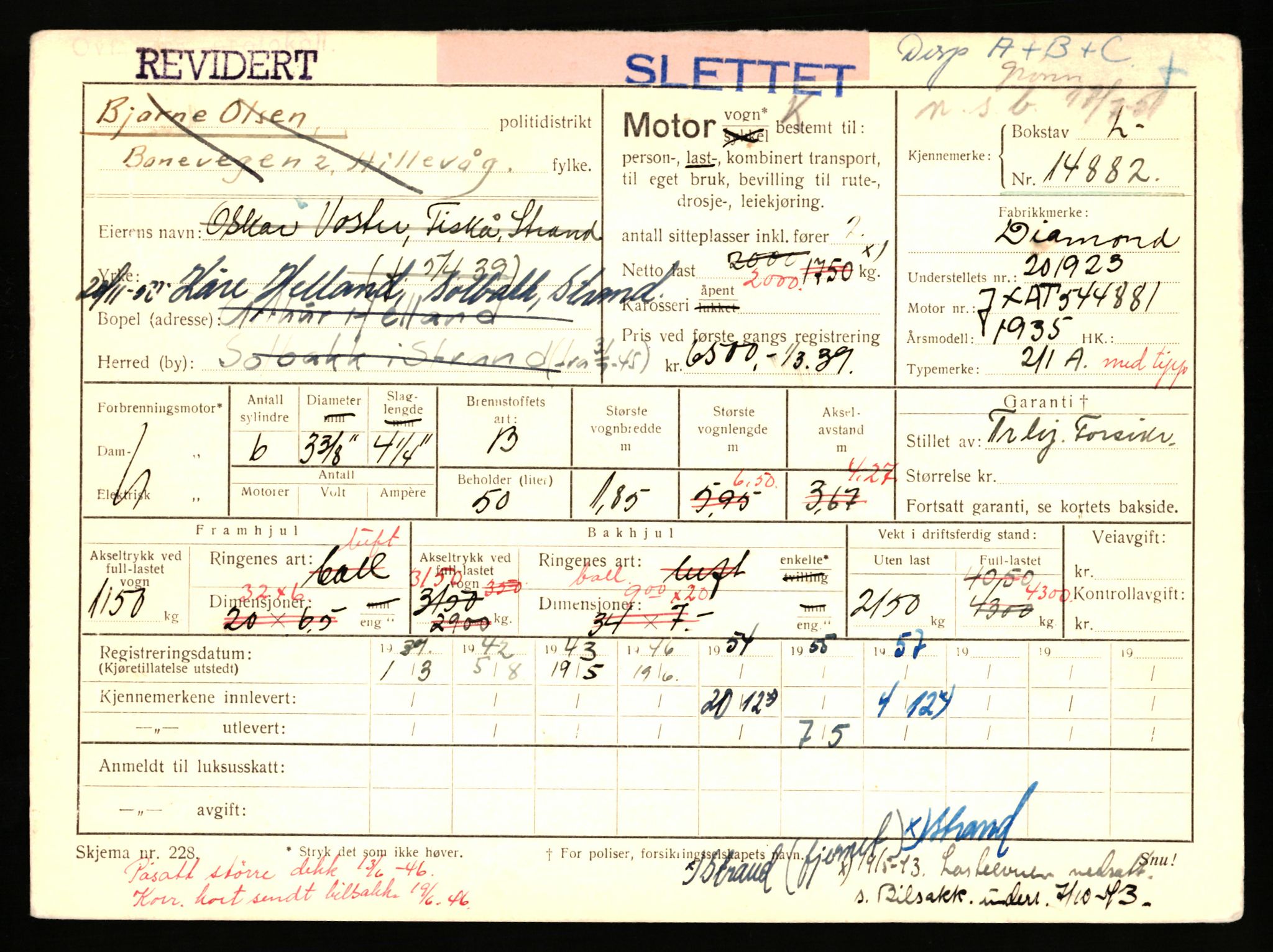 Stavanger trafikkstasjon, AV/SAST-A-101942/0/F/L0027: L-14600 - L-15149, 1930-1971, p. 889