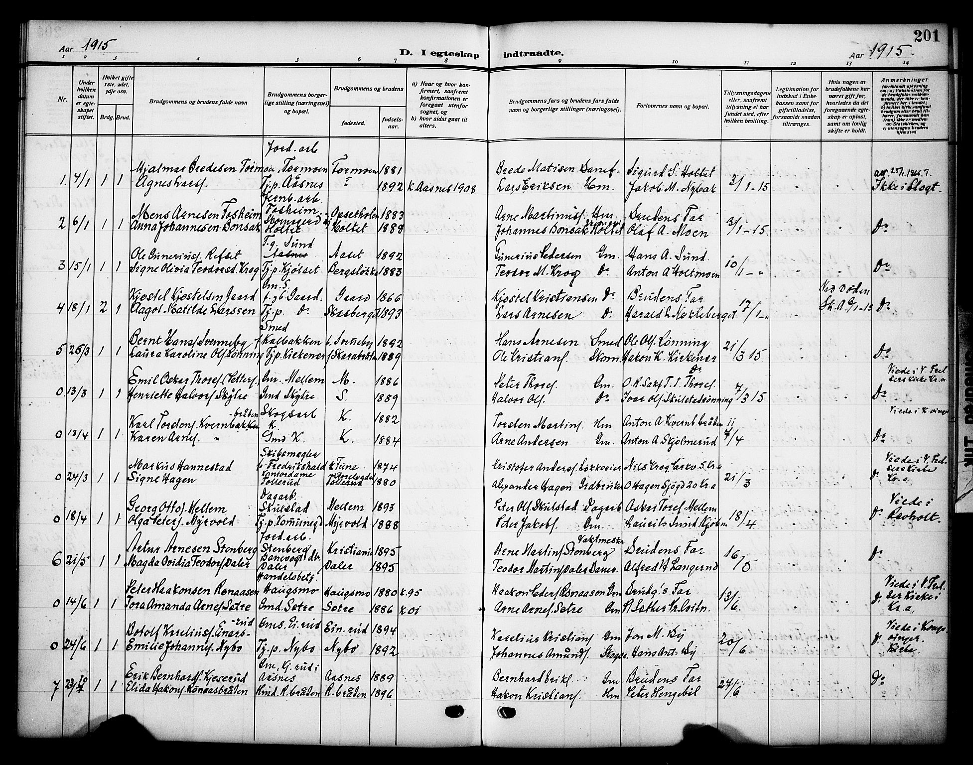 Grue prestekontor, SAH/PREST-036/H/Ha/Haa/L0015: Parish register (official) no. 15, 1911-1922, p. 201